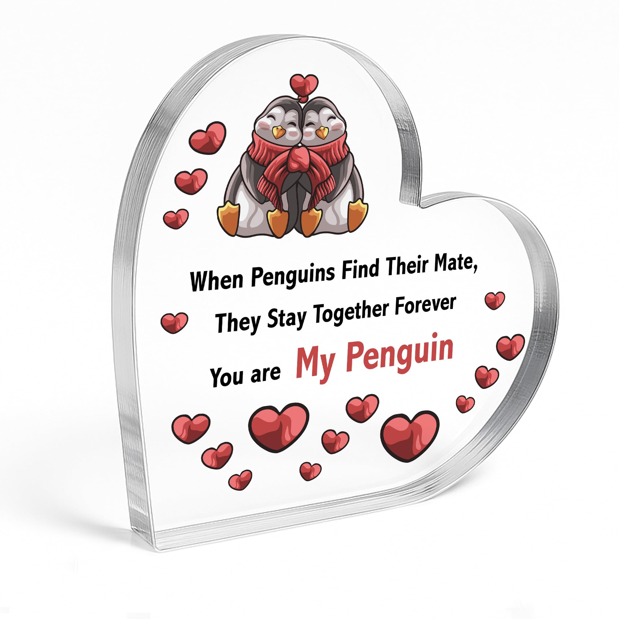 Red Ocean You Are My Penguin Romantic Gift For Boyfriend Girlfriend Acrylic Plaque Valentines Gift For Husband Wife Novelty Gift For Anniversary Couple Gift Keepsake Gift For Him Her