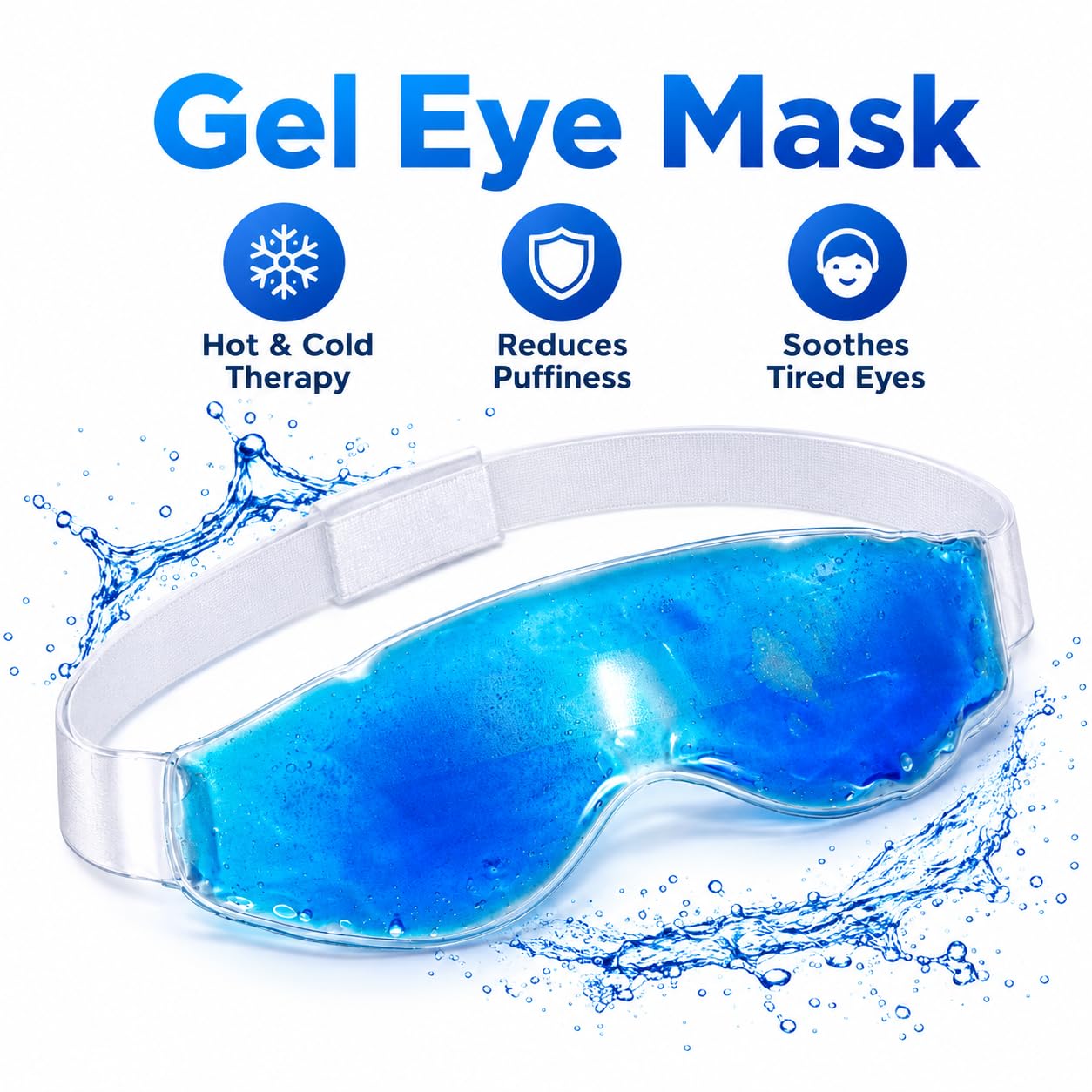 Sahyog Wellness Cooling Eye Gel Mask for Dark Circles, Pain Relief, Dry Eyes Treatment, Reusable Gel Eye Patches with Adjustable Strap, Reduces Puffiness and Eye Strain — Amazon image 2
