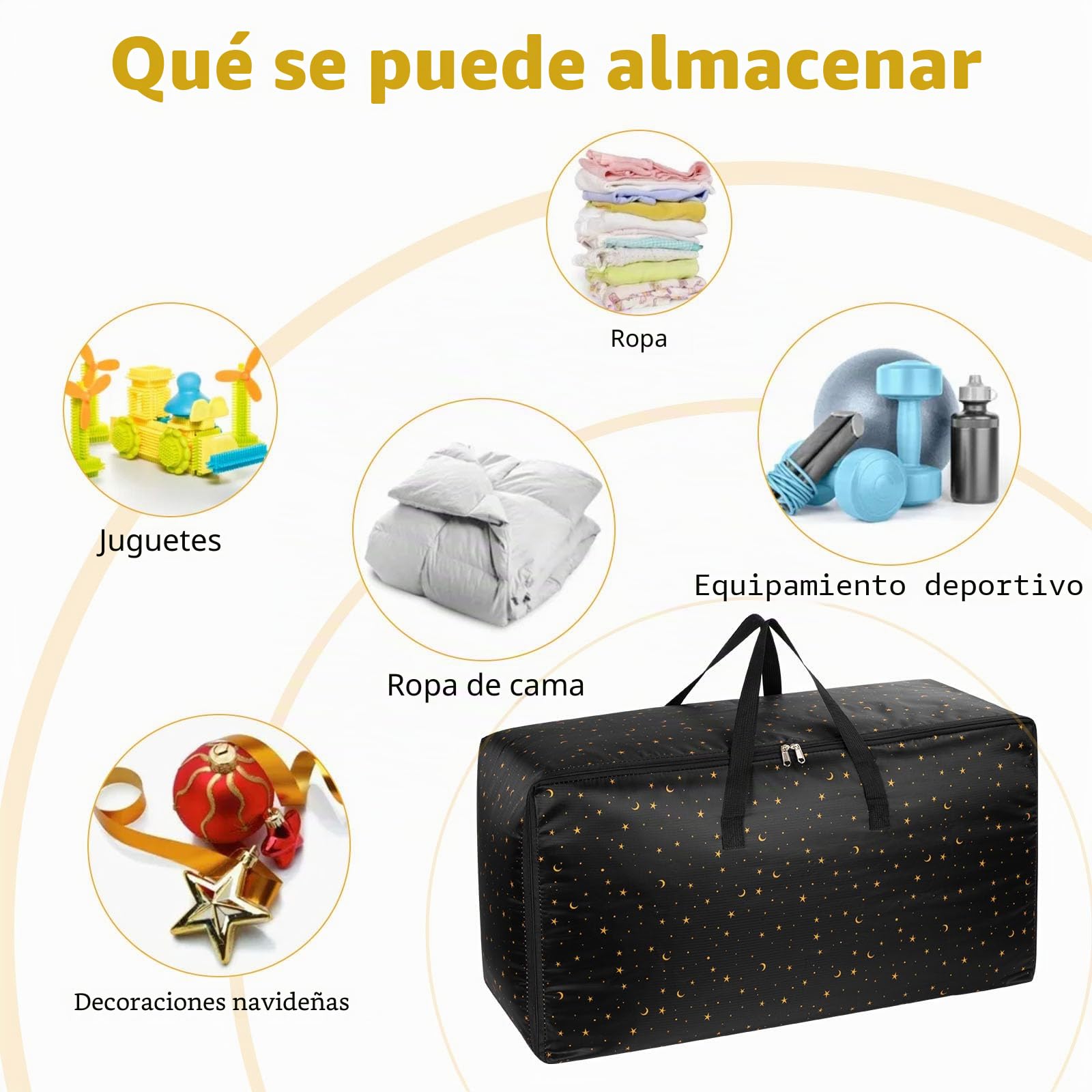 Paquete de 4 cajas de almacenamiento extragrandes con tapas, grandes cajas de mudanza resistentes e impermeables para ropa, bolsas de almacenamiento con cremalleras para la casa