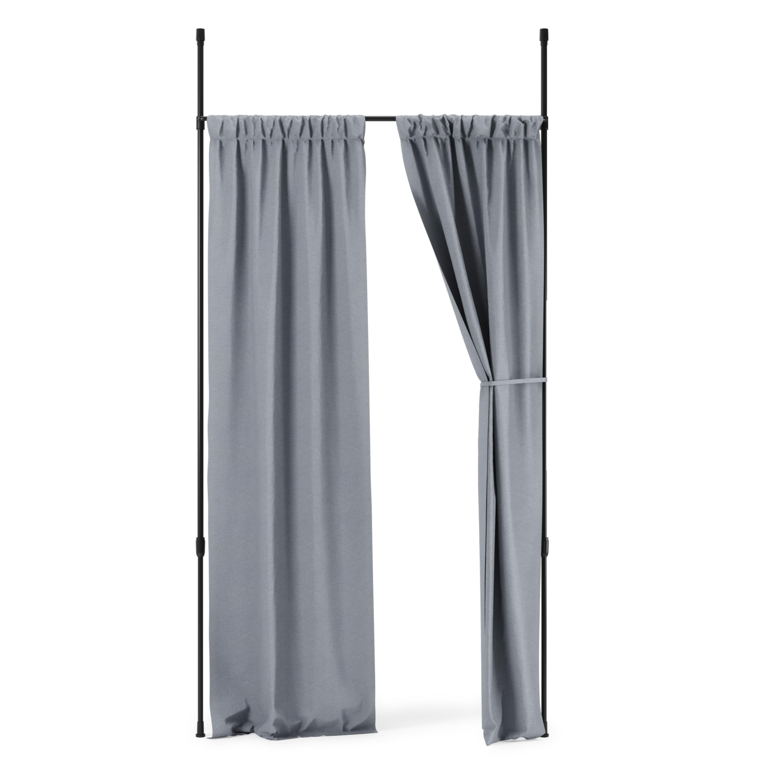 (Set of 2) Umbra Anywhere Expandable Curtain Rod and Room Divider, Matte Black