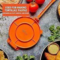 Vista 6 de IMUSA USA Prensa de tortilla de aluminio de 8 pulgadas, color naranja