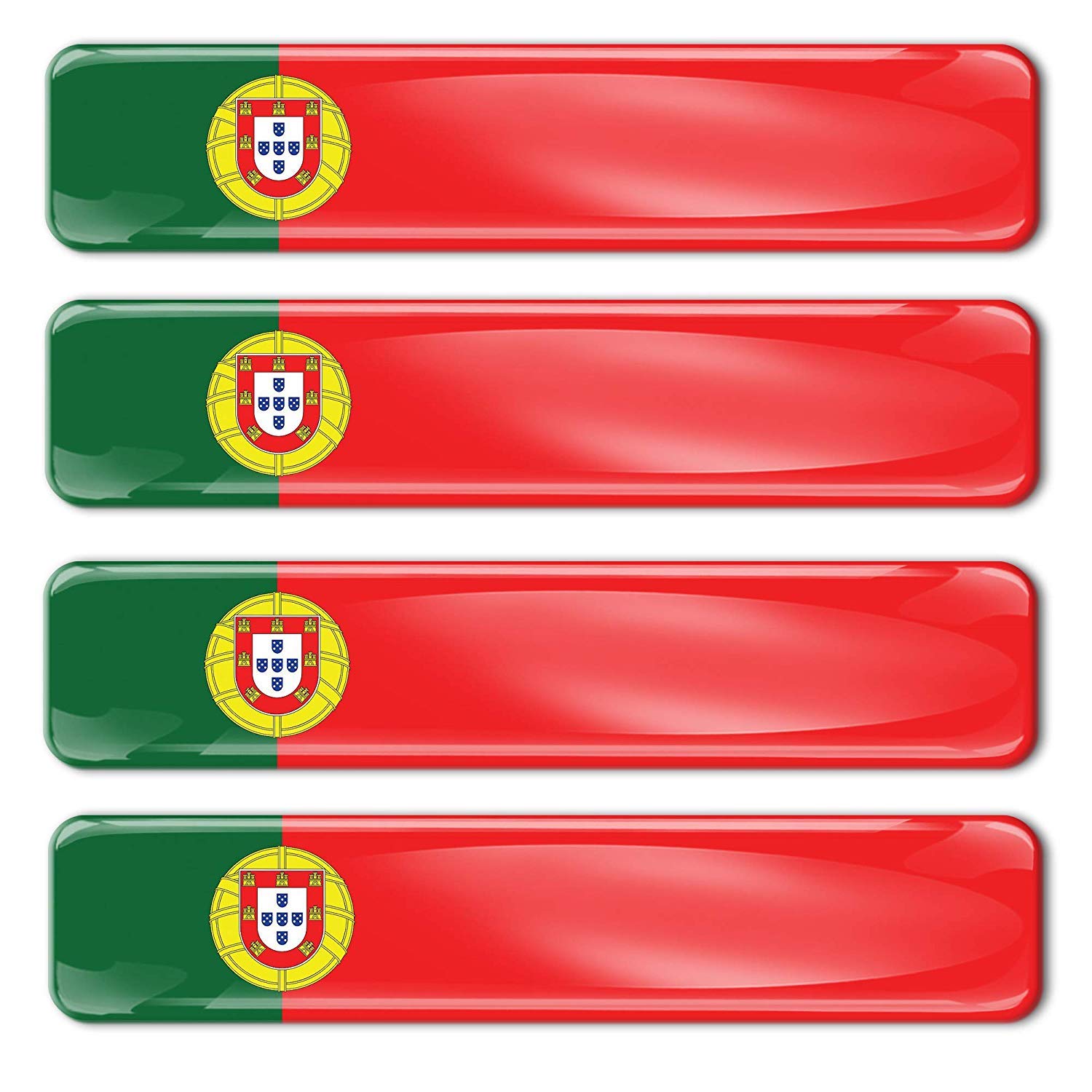 Biomar Labs Yellow 4 X 3D Domed Silicone Stickers Decals Portugal National Portuguese Flag Car Motorcycle Helmet F 17
