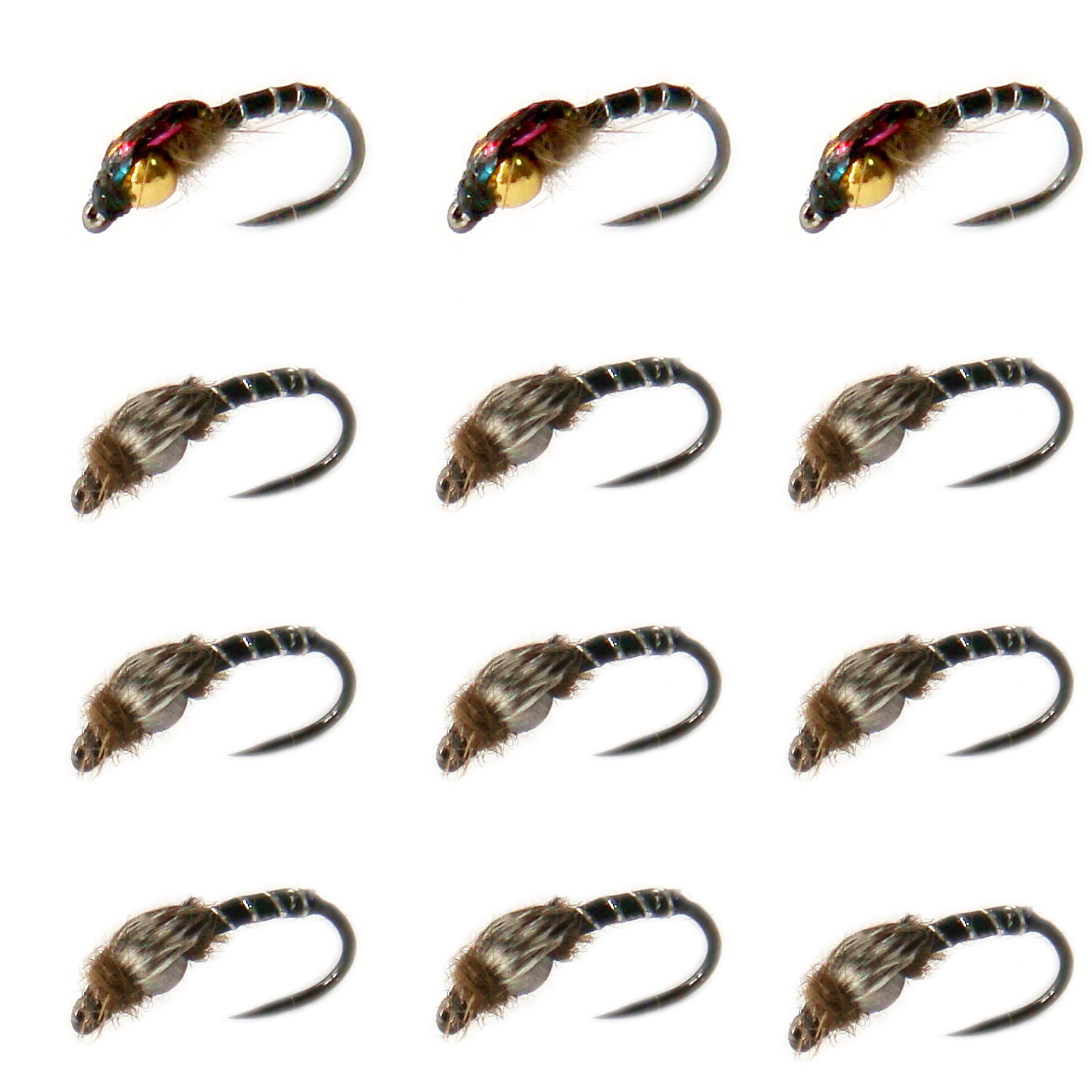 Juego de 12 moscas de pesca con mosca B
