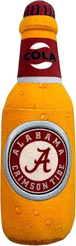 NCAA Alabama Crimson Tide Beer Bottle Plush Dog & CAT Squeak Toy - Cutest Stadium SODA Bottle Snack Plush Toy for Dogs & Cats with Inner Squeaker &