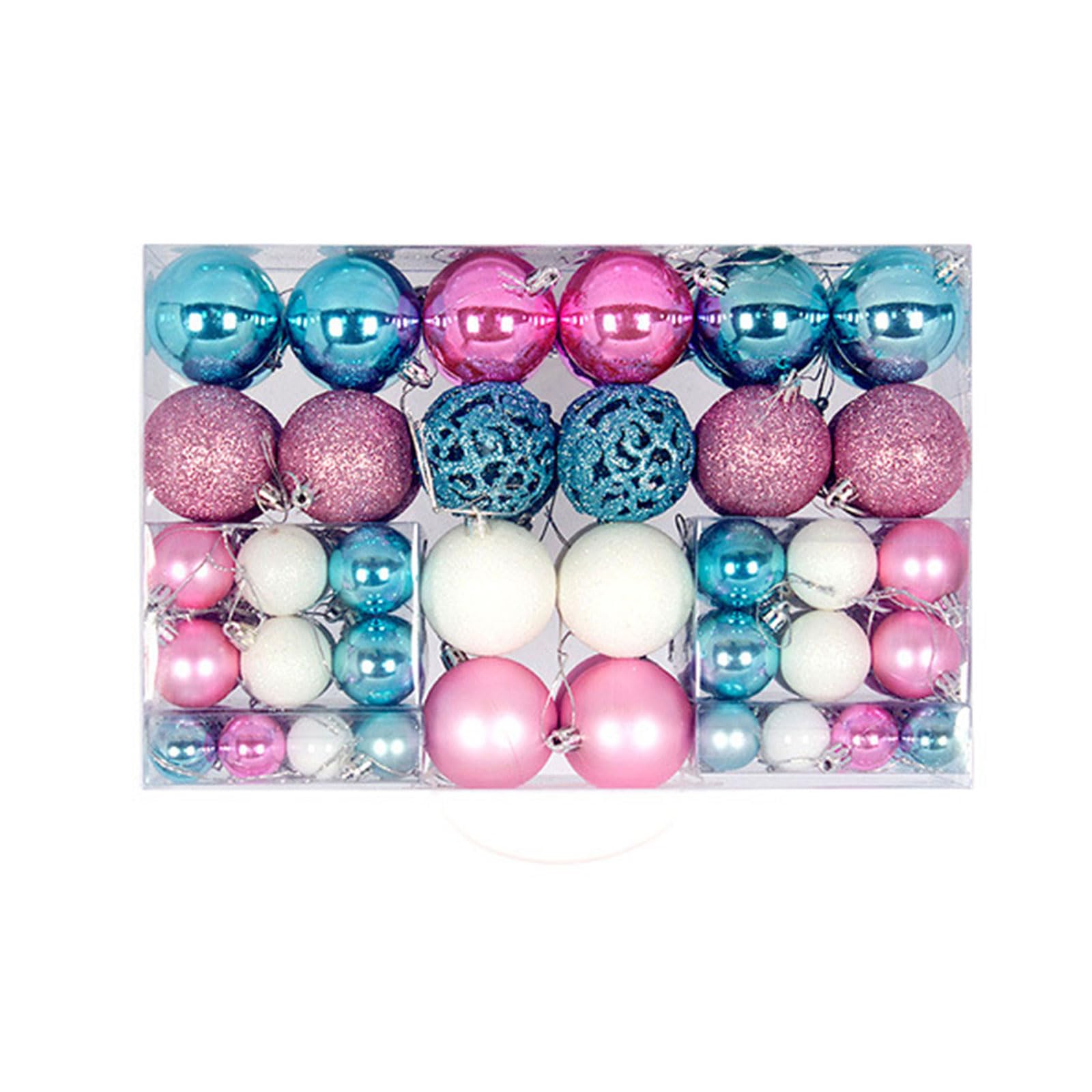 100 Stück Weihnachtskugeln, Verschiedene Anhänger, bruchsicheres Ornament Set, Weihnachtsbaumschmuck, hängende Dekoration, Weihnachtskugeln