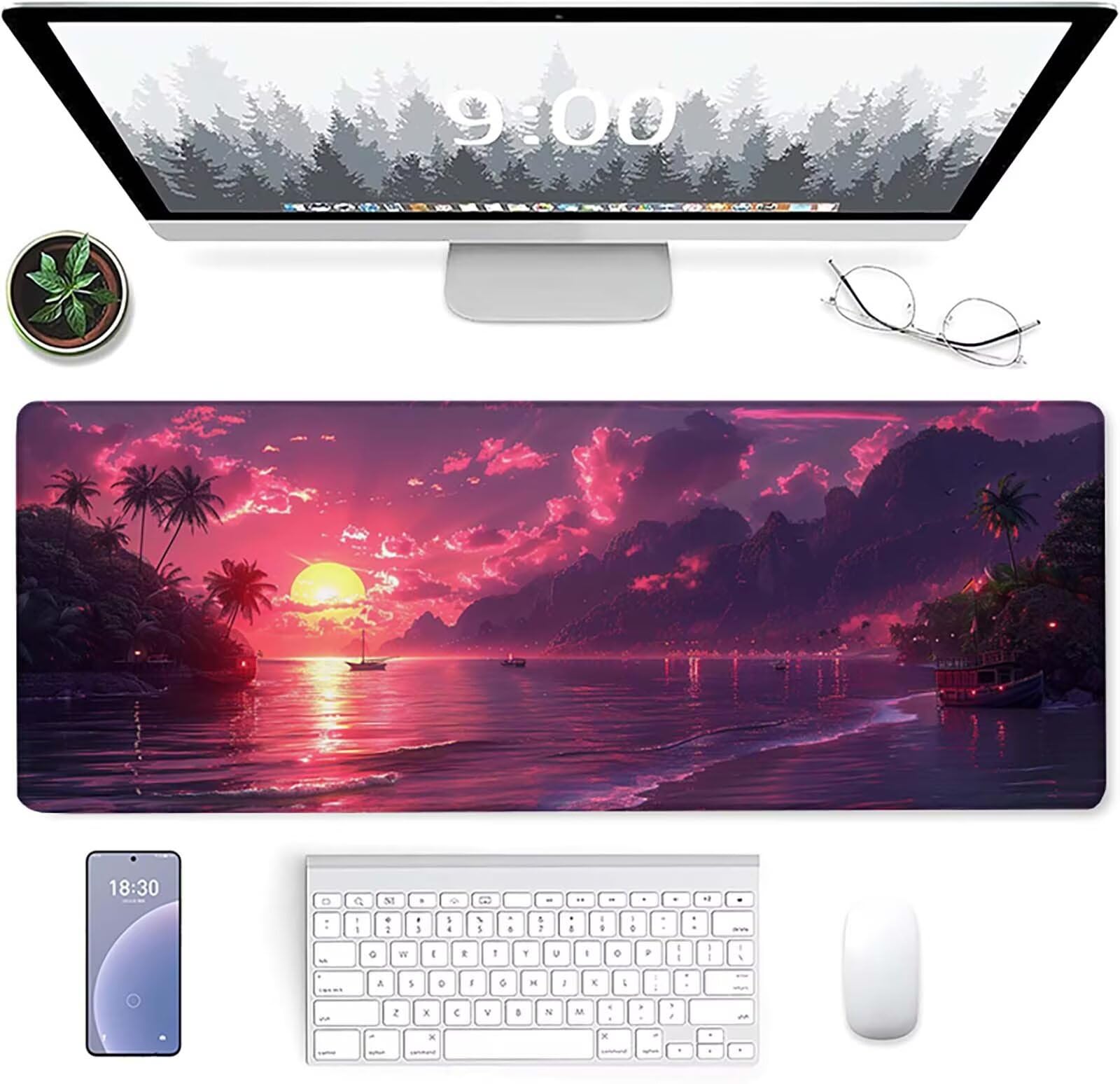 Podkładka pod mysz XXL 1600x800x3mm, różowa podkładka pod mysz do gier z antypoślizgową gumową powierzchnią, poprawia precyzję i szybkość, komputer dla gracza i akcesoria biurowe, prezent dla mężczyzn