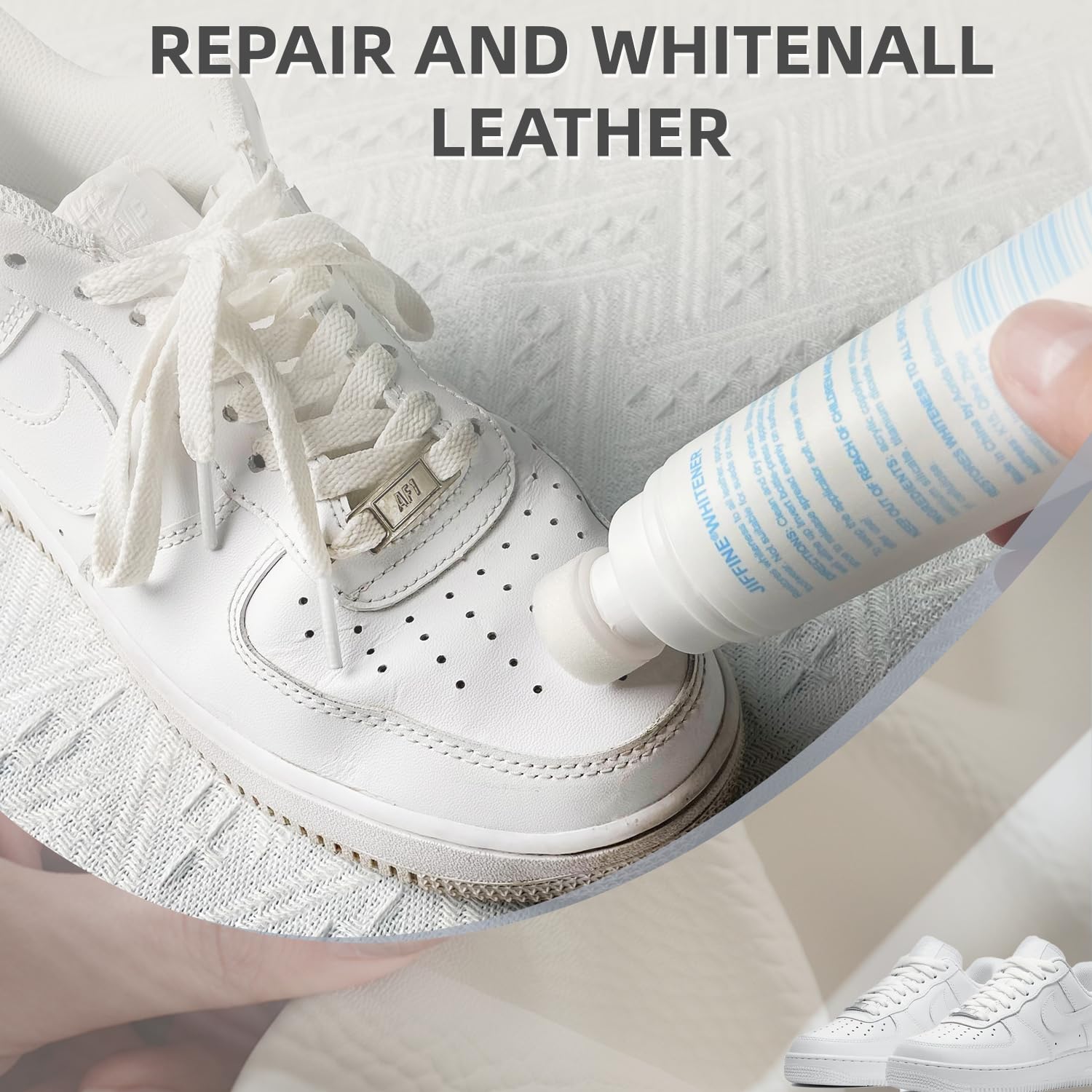 Jiffine Sneaker White Cleaner & Restorer - 4 oz Liquid Cream for White Leather,
