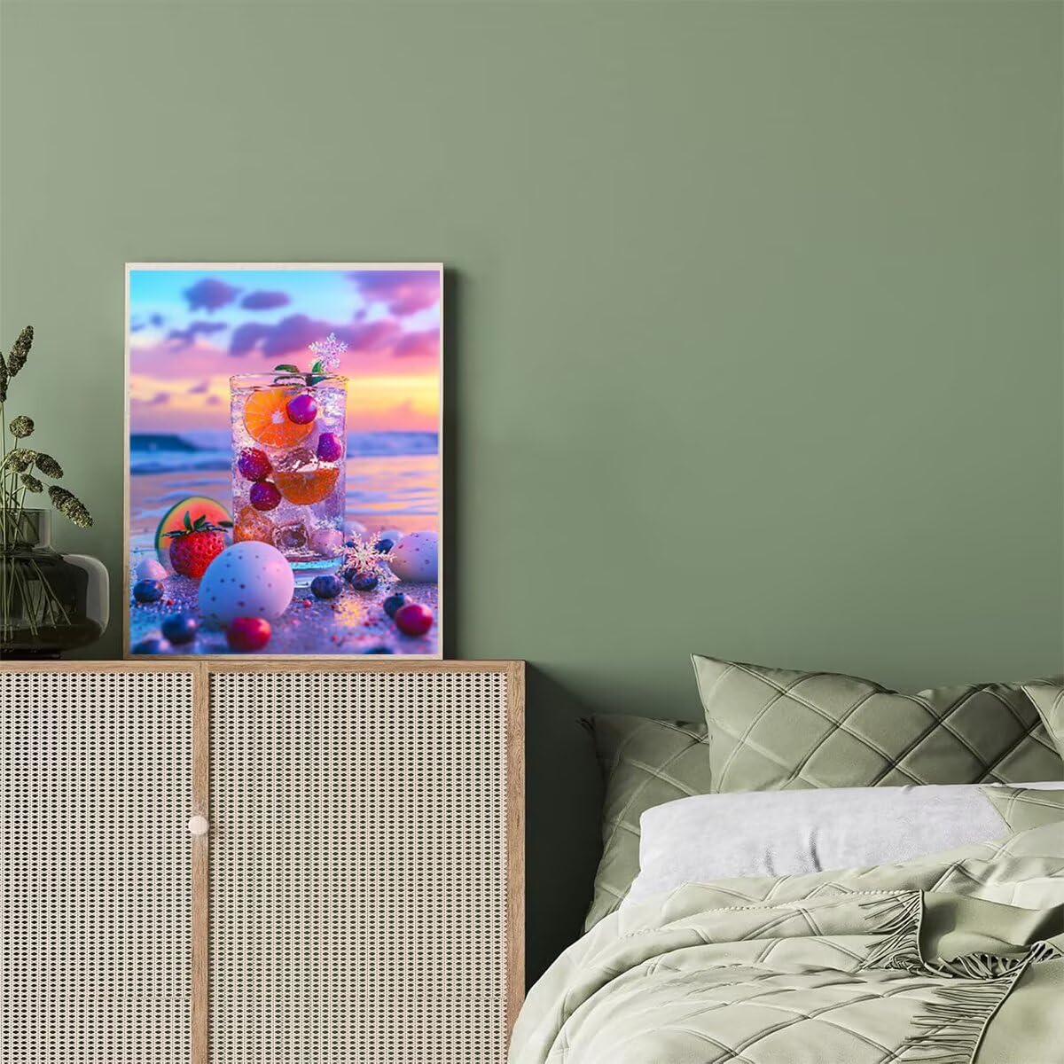 Dipingere con i Numeri Frutta, Paint by Numbers Adulti Oceano, Fai da te Creativi Adulti Quadri da Dipingere Numerati Kit per Decorazione Della Parete di Casa, Regalo 70x95 cm Senza Cornice O9-S