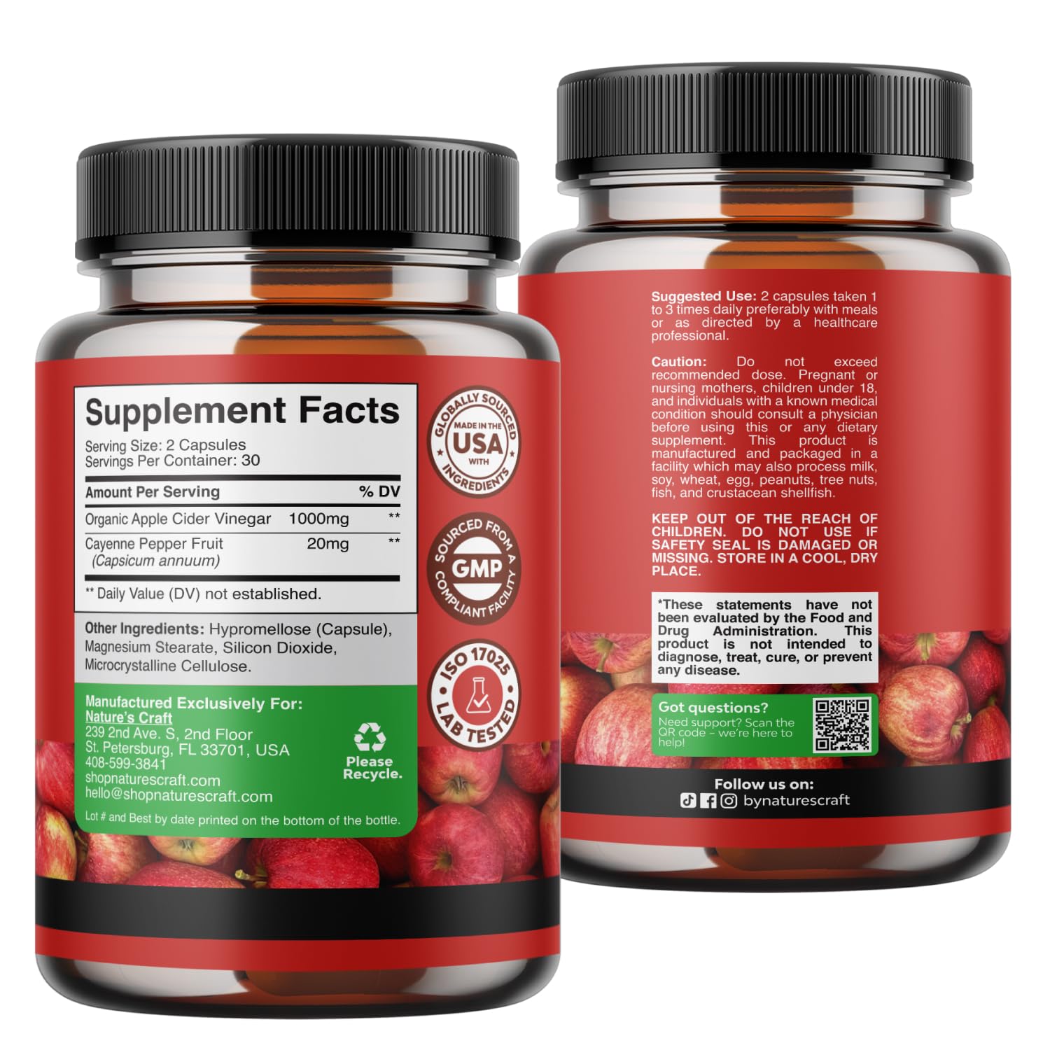 Apple Cider Vinegar Capsules - Digestive and Gut Health Support - 60 Count — Amazon image 8