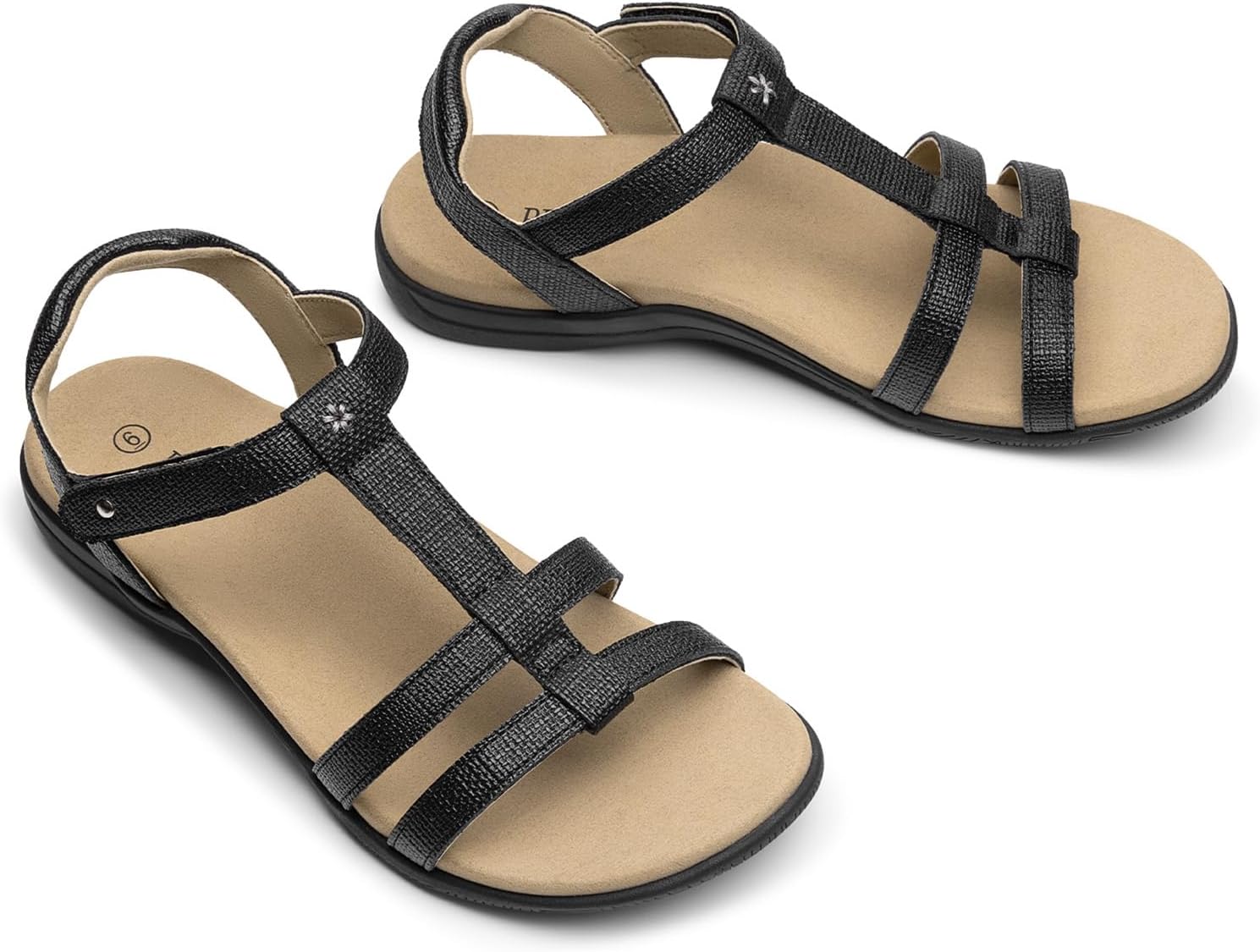 Rihero Women's Orthopedic Arch Support Sandals Orthotic Comfortable Walking Casual Adjustable Summer Beach Flat Sandals - Image 7