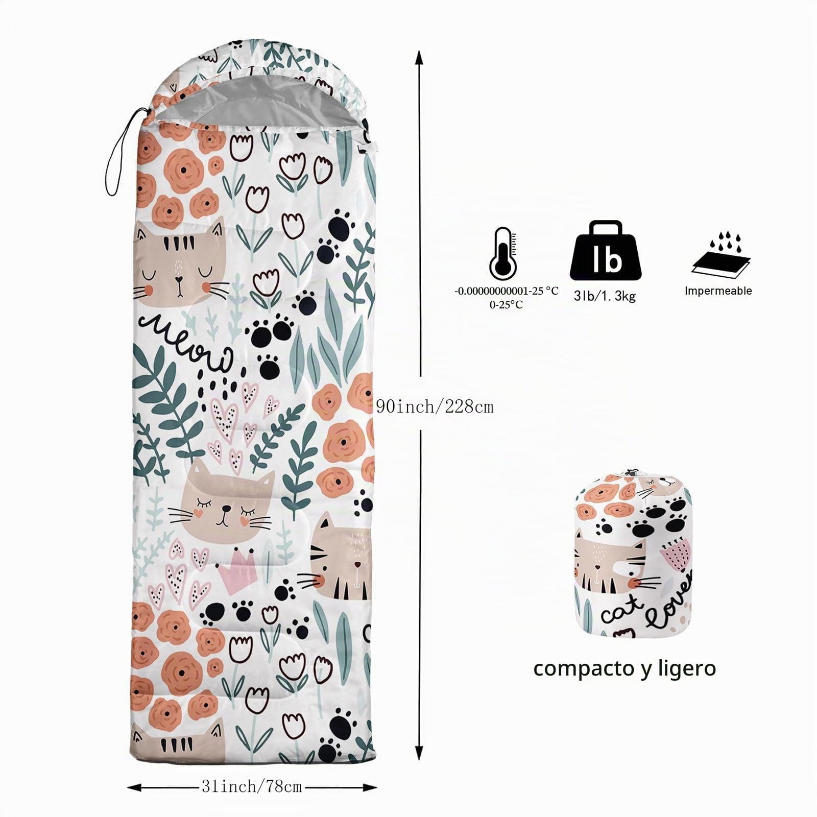 HOSIMA Star Moon - Saco de dormir para clima frío, para adultos, niñas y niños, impermeable, para hombre, cálido, camping, senderismo, al aire libre, viajes, caza, saco de compresión
