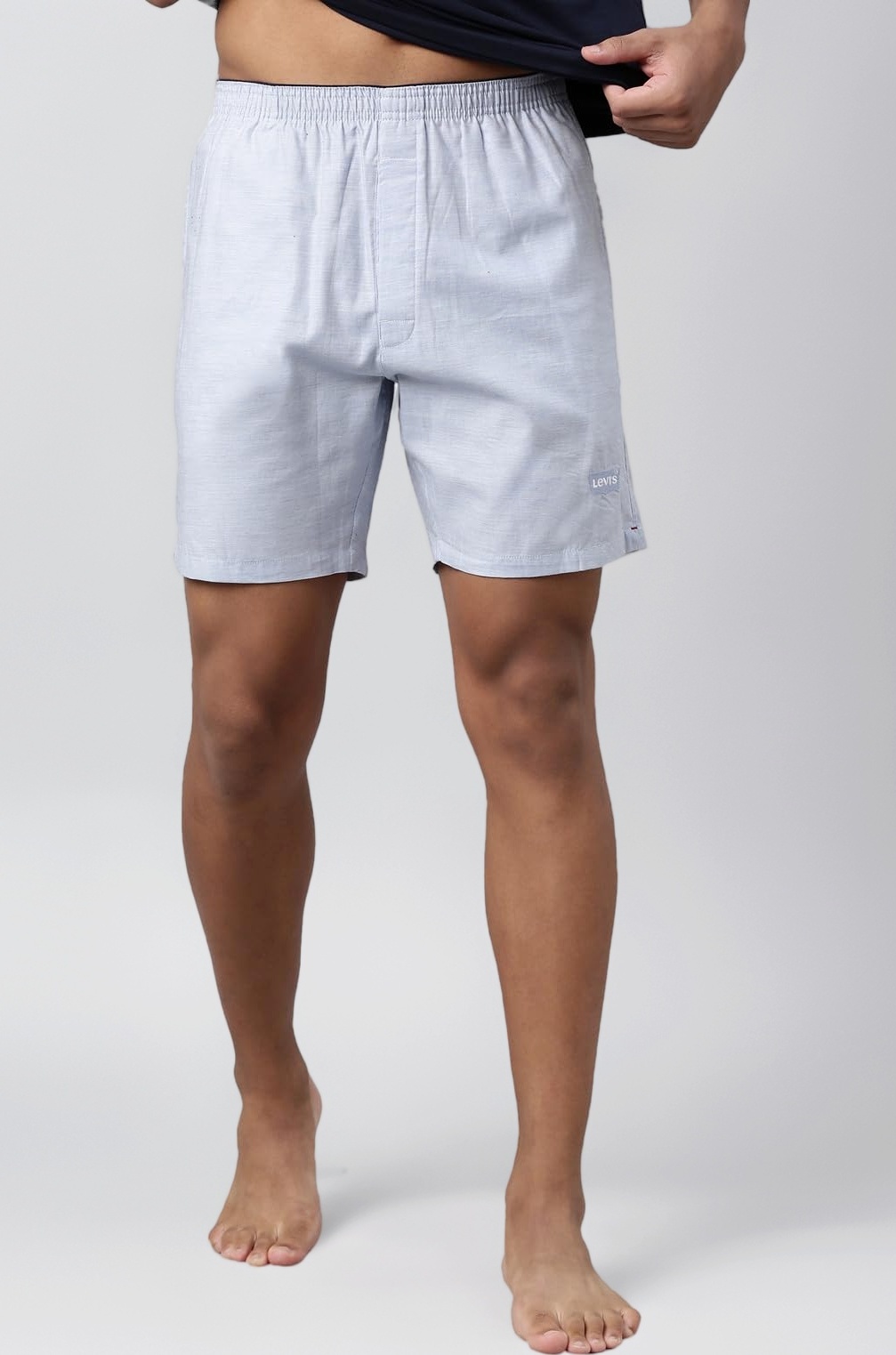 028 Men's Premium Soft Cotton Woven Solid Boxer Shorts - Mid Rise, Inner Elastic Waistband with Side Pocket (Pack of 1)