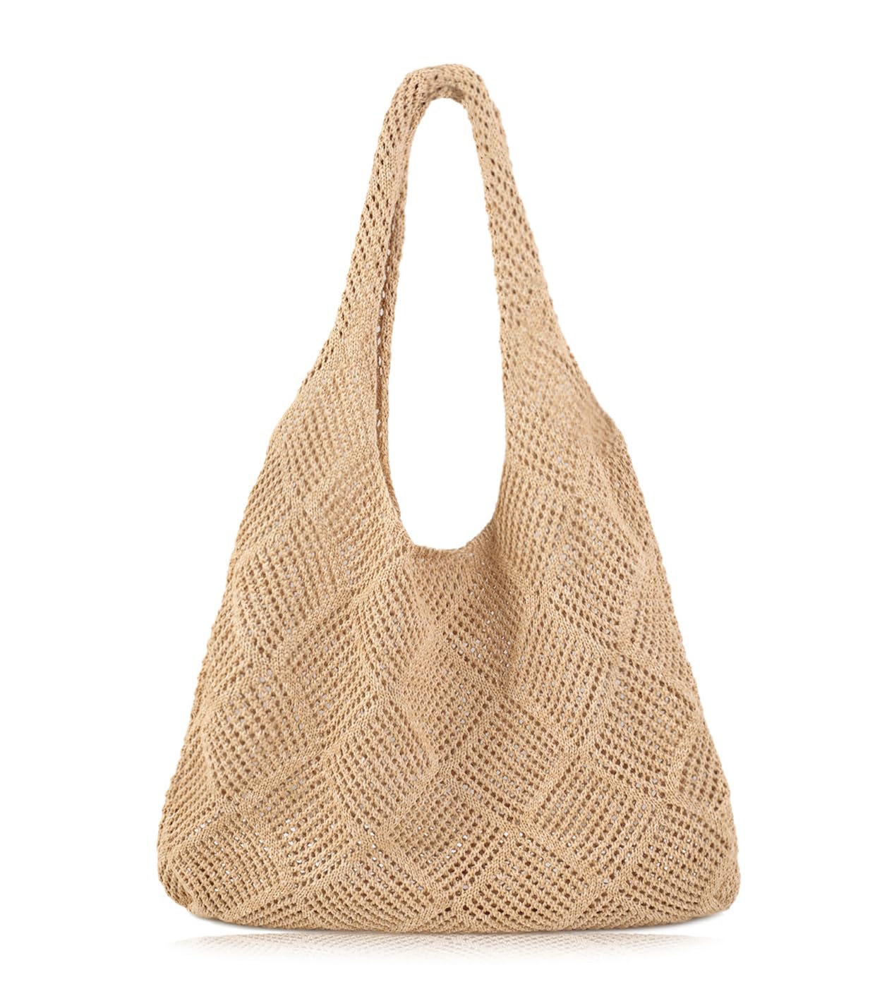 COOKOOKY Crochet Beach Tote bag Summer Beach Bag for Women Aesthetic Mesh Tote Bag Hippie Bag Knit Bag — view 14