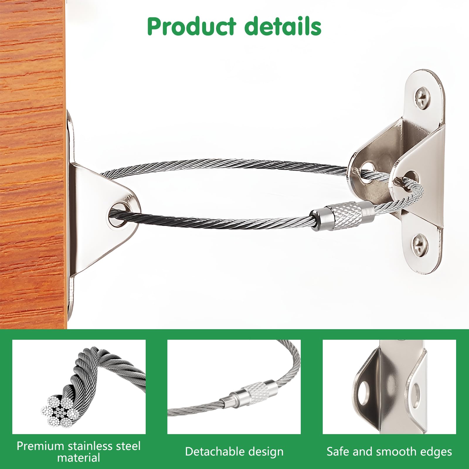Mynoozi 6-Pack Metal Furniture Anti-Tip Straps, Heavy Duty Furniture Wall Anchors Kit for Baby Proofing Bookshelves Dressers & Cabinets - Image 3