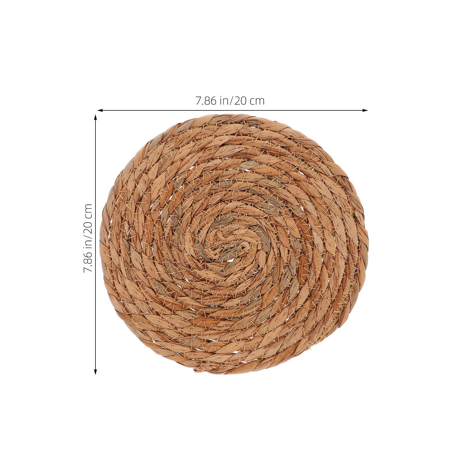 Posavasos de paja con aislamiento térmico, 4 alfombrillas redondas antideslizantes para juegos de té y mesas de comedor, protección perfecta de mesa y decoración