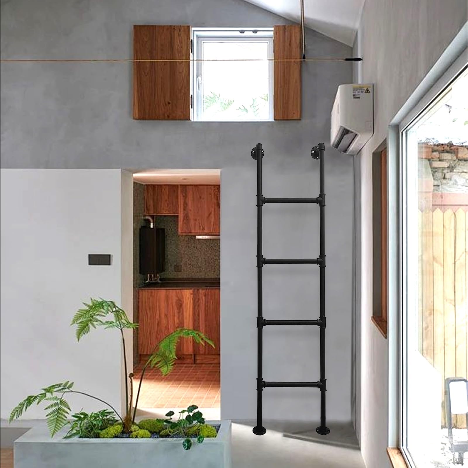 Escalera de salida de emergencia para seguridad en sótanos y escape de incendios de 300 cm