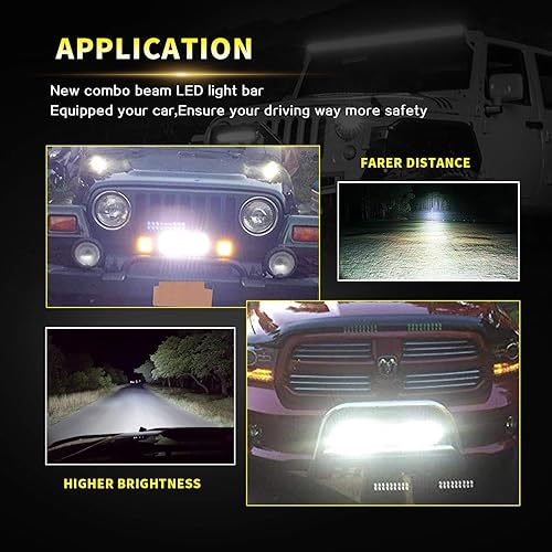 Miniatura 4 de Barra combinada de inundación LED de 42 pulgadas y 240 W, 2 unidades + luces LED de trabajo de 4 pulgadas y 18 W, luces de conducción con