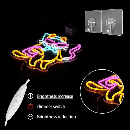 Miniatura 4 de Letrero de neón para decoración de pared, arte de pared con luz de neón con interruptor regulable, letrero de luz LED alimentado por USB para