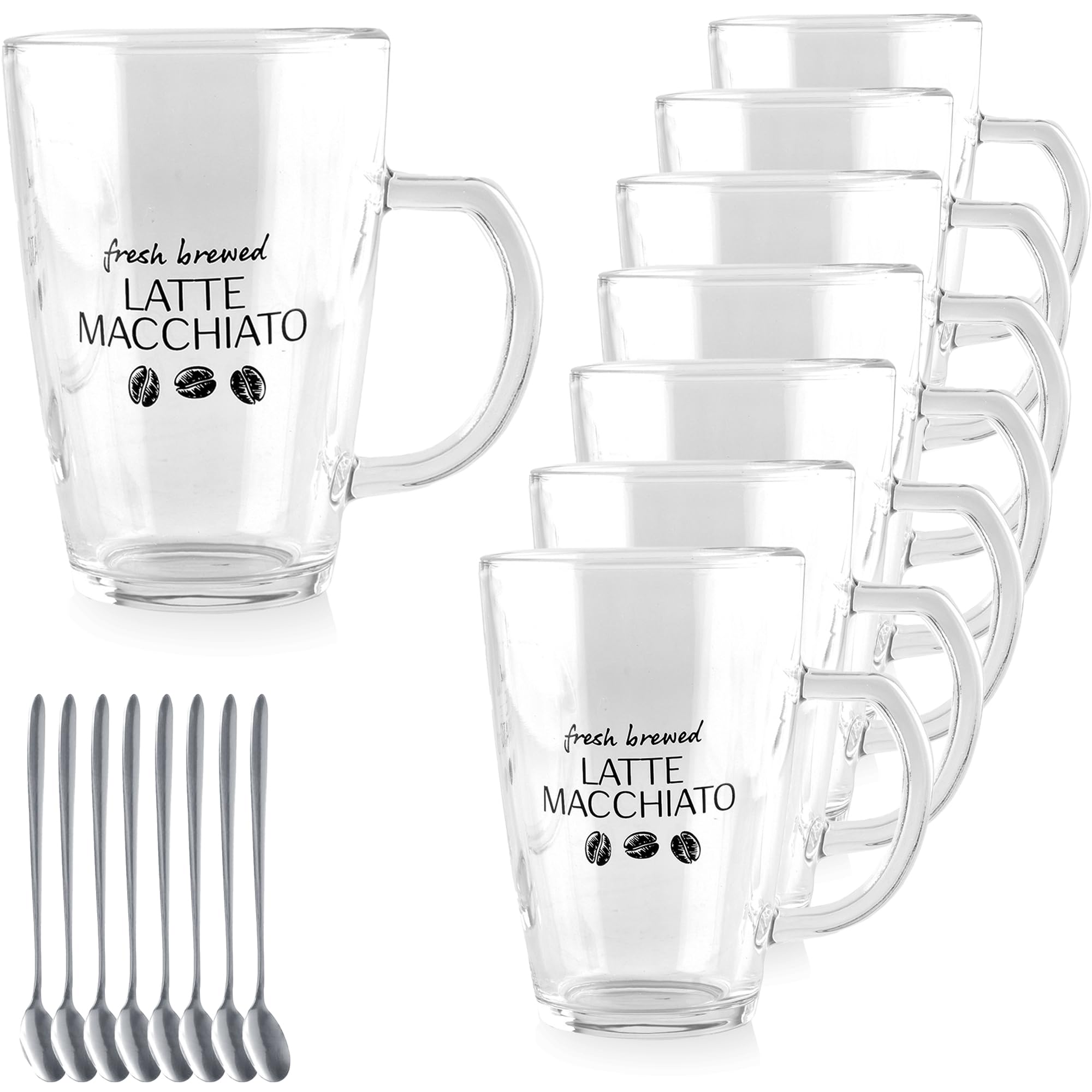 Ensemble de verres Latte Macchiato haut de gamme avec cuillères assorties