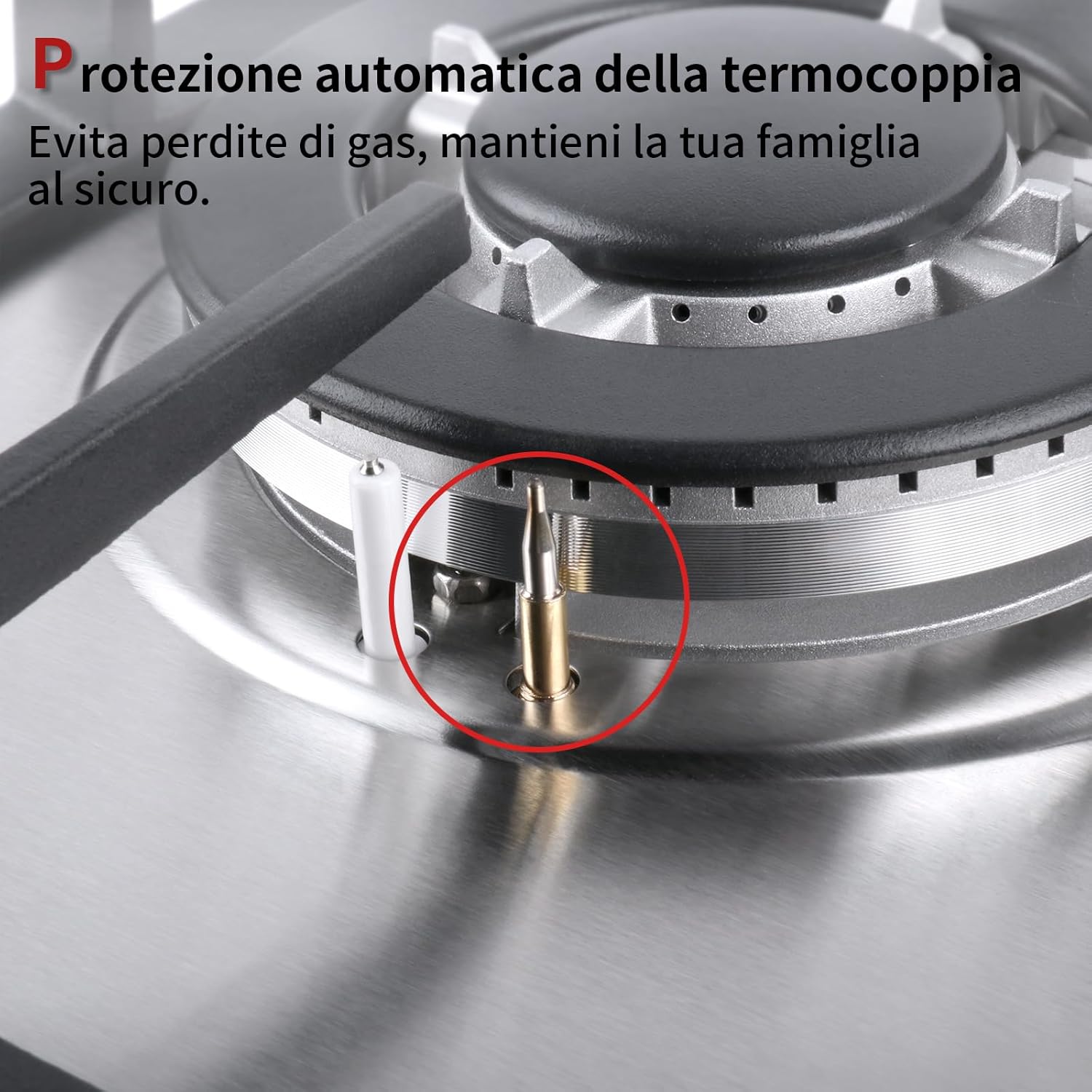 Piano Cottura a Gas (Acciaio Inossidabile -Piano Cottura 5 Fuochi) Piano Cottura a Gas (Acciaio Inossidabile -Piano Cottura 5 Fuochi)