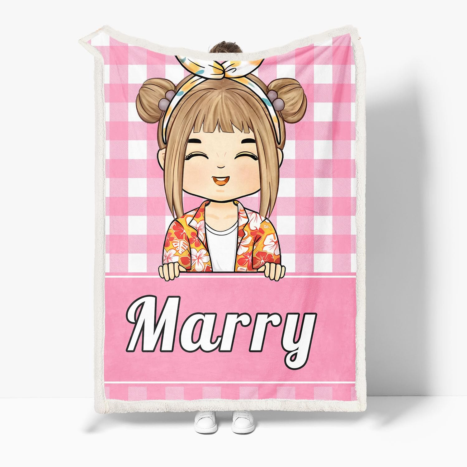 Manta personalizada con nombres, manta de anime para niñas con nombres, hermanas individuales, manta mullida y cálida para sofá para niños y niñas (A, 150 x 200 cm)