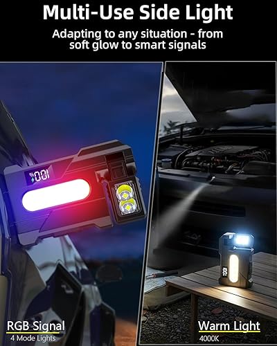 Miniatura 6 de Linterna EDC recargable 2026 con cabezal de lámpara giratorio, mini linterna súper brillante de 500 lúmenes, linternas portátiles de bolsillo plano