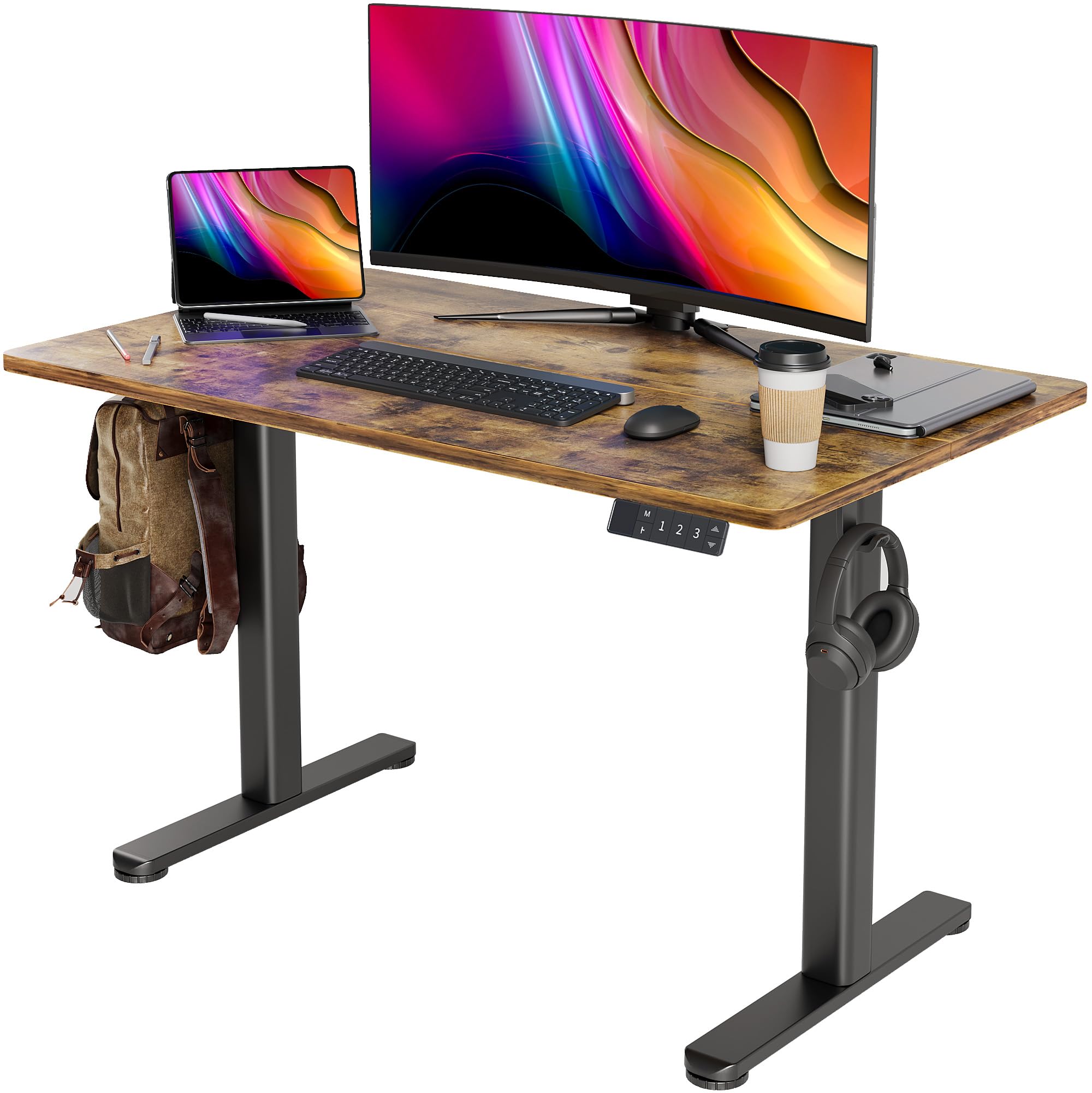 昇降デスク スタンディングデスク 幅120cm 奥行き60cm 電動昇降式 