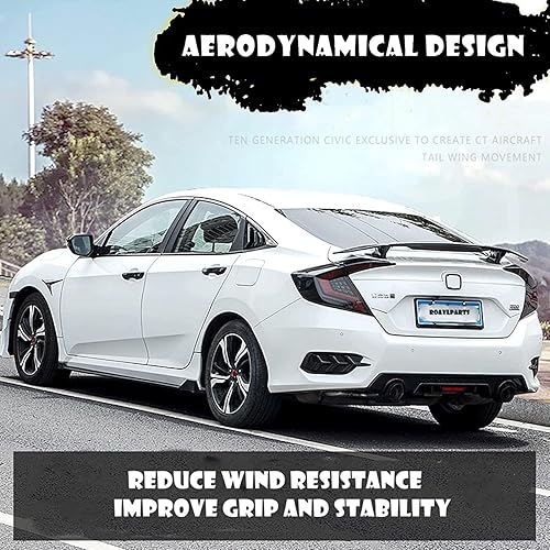 Miniatura 2 de Alerón trasero para maletero de 52.3 pulgadas, estilo GT JDM, alerón compatible con alerón universal de carreras de automóviles, ligero negro