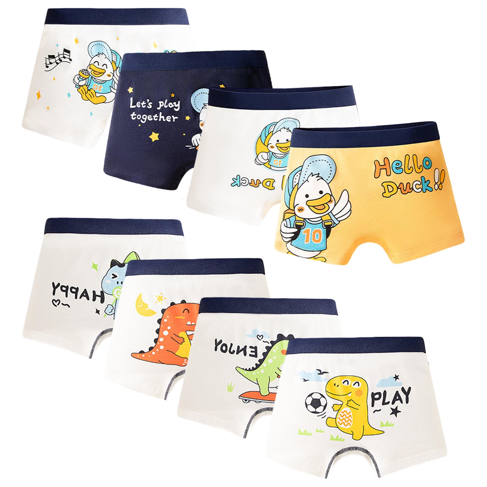 Boys Boxer Briefs Breathable Cotton Mesh Toddler Underwear with 8 Packs Kids Panties Assorted Shorts 2-10 Years