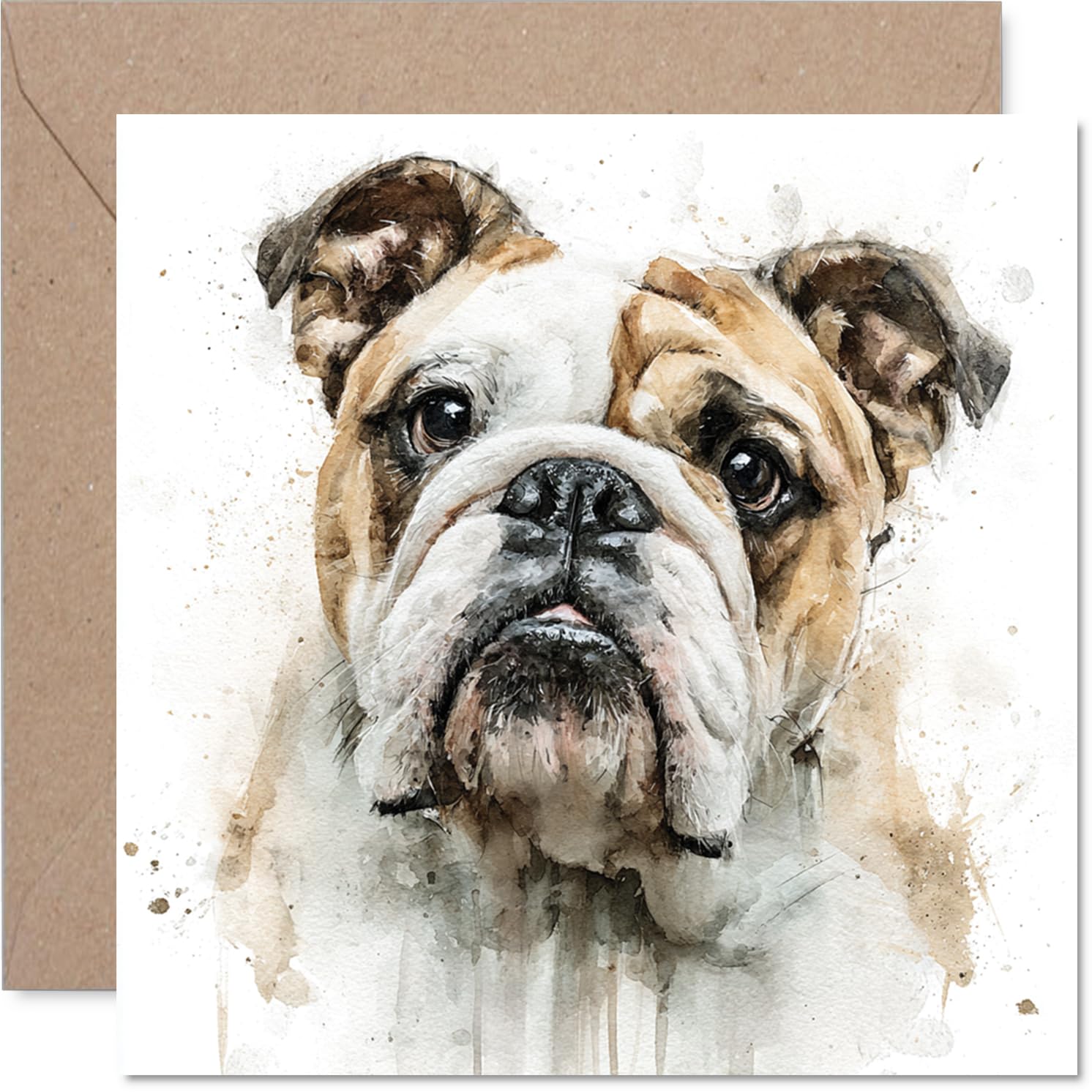 Bulldog Birthday Card for Men Women - Dog Breeds - Happy Birthday Card for Uncle Brother Cousin Friend, 145mm Bday Greeting Cards