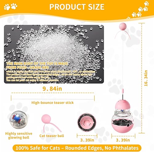 Miniatura 5 de Juguetes interactivos para gatos, varita atractiva, dispensador de golosinas de comida lenta y diseño de vaso para gatos de interior, duradero, no