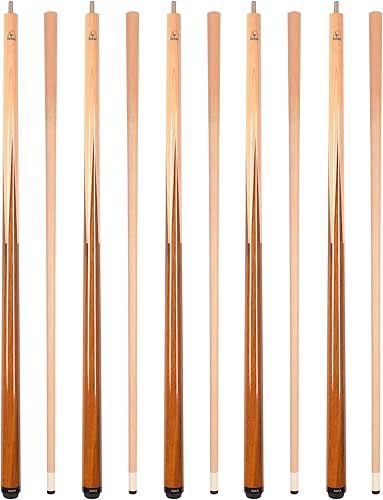 ASKA Set of SP1 Malaswood Sneaky Pete Billiard Pool Cue Sticks, 58" Hard Rock Canadian Maple, 13mm Hard Le Pro Tip, 516x18 Joint