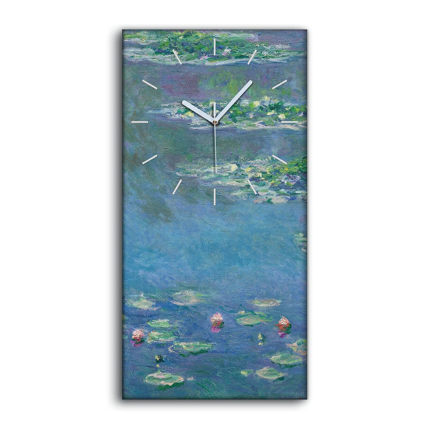 Horloge sur toile sans bruit Coloray 30x60cm art mural moderne litime d'eau