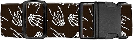 Luggage Straps for Suitcases Travel Belt Accessories, Cute Suitcase Strap, Adjustable Luggage Belt Strap, Heavy Duty with Quick-Release Buckle Luggage Strap Rock Skull Hands