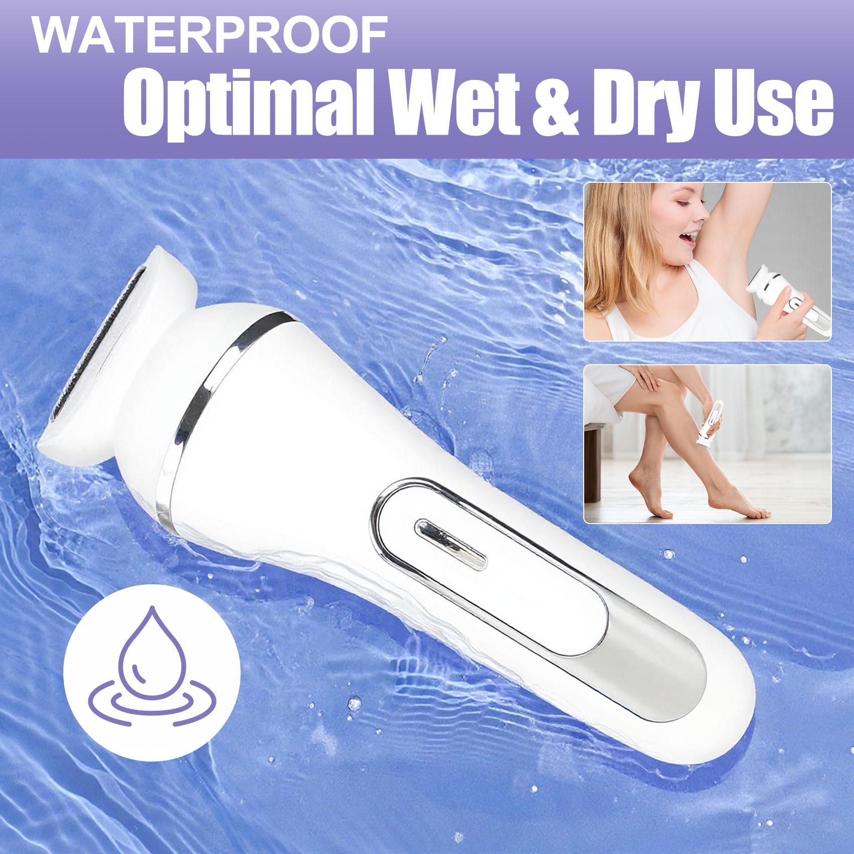 Pluxy Epil Pro 3.0 - Epilatore viso da donna, epilatore per il viso Pluxy 7 in 1, con dock di ricarica USB e display a LED, epilatore facciale impermeabile per ascelle, braccia, gambe, bikini