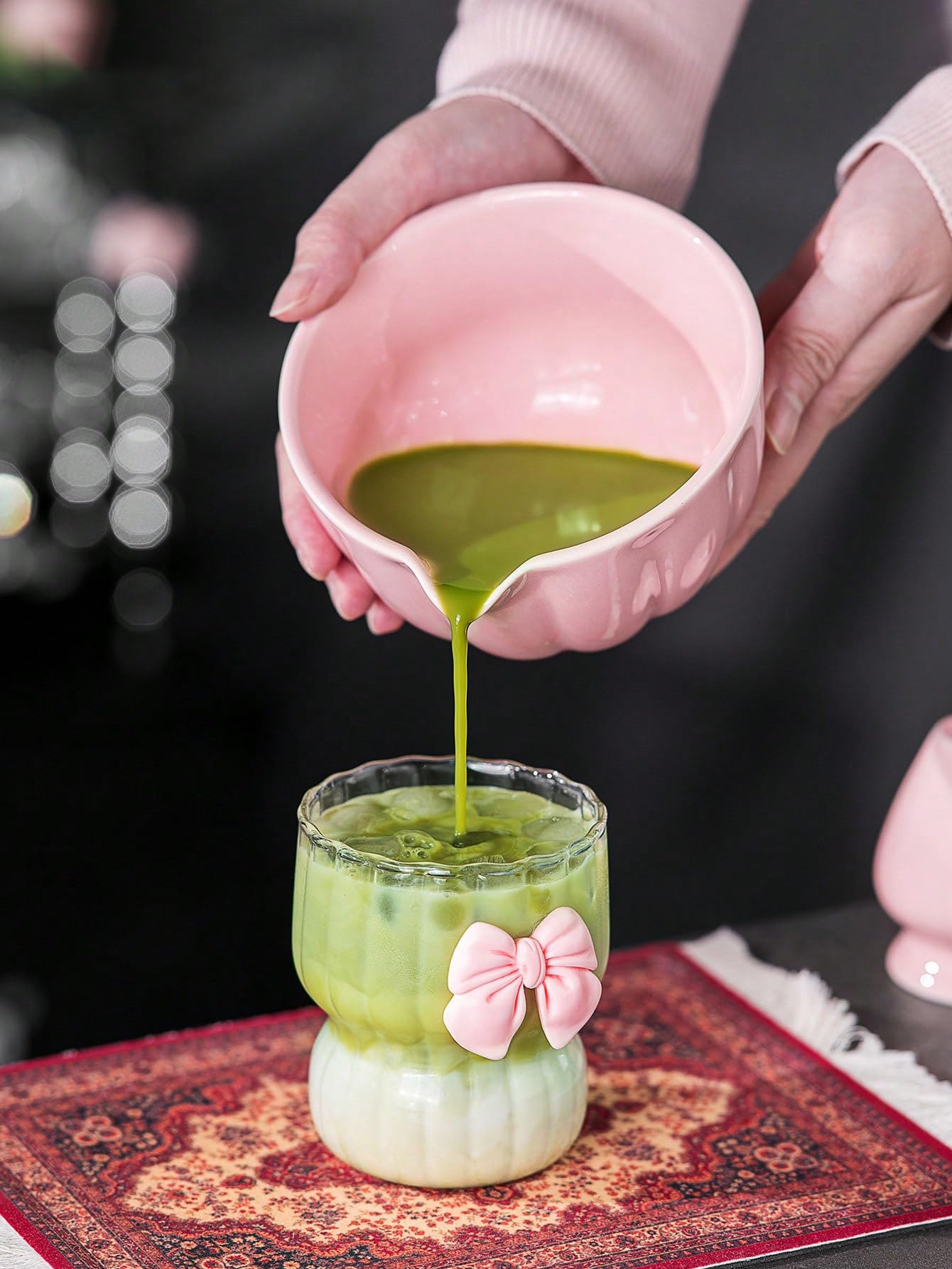 Matcha Schneebesen Set - Premium 7-teiliges traditionelles Matcha-Set mit Bambus-Schneebesen, Matcha-Tasse, Sieb & P-Lederetui - Komplettes Teezubehör & Geschenkset
