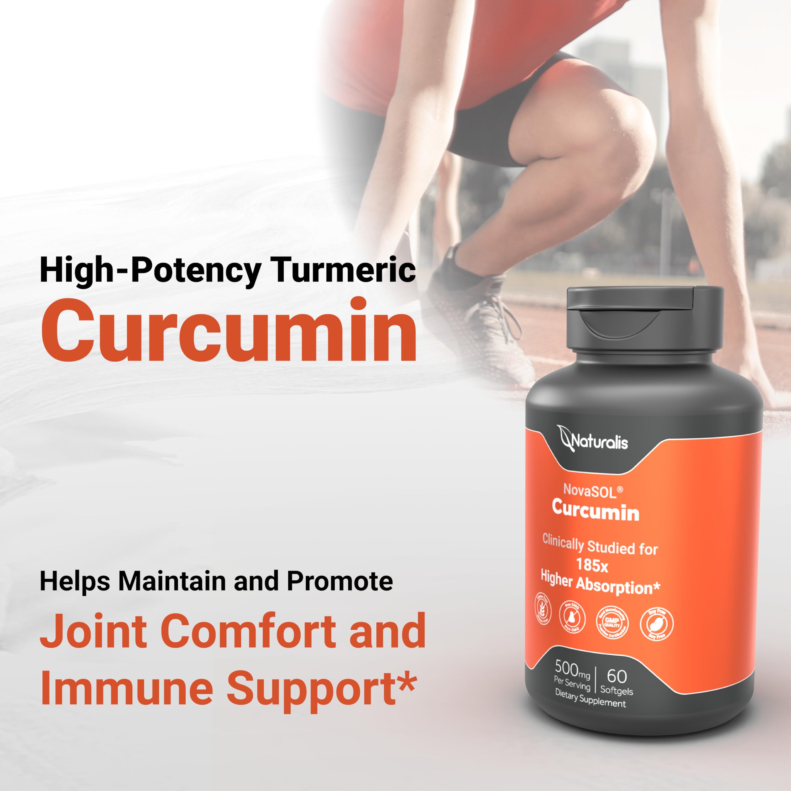 Naturalis NovaSOL Curcumin 500mg 60 Softgels | x185 Better Absorption* — Amazon image 6