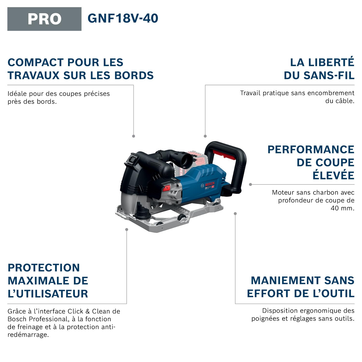 Bosch PRO 18V System Rainureuse pour murs sans-fil GNF18V-40 (avec L-BOXX 238)