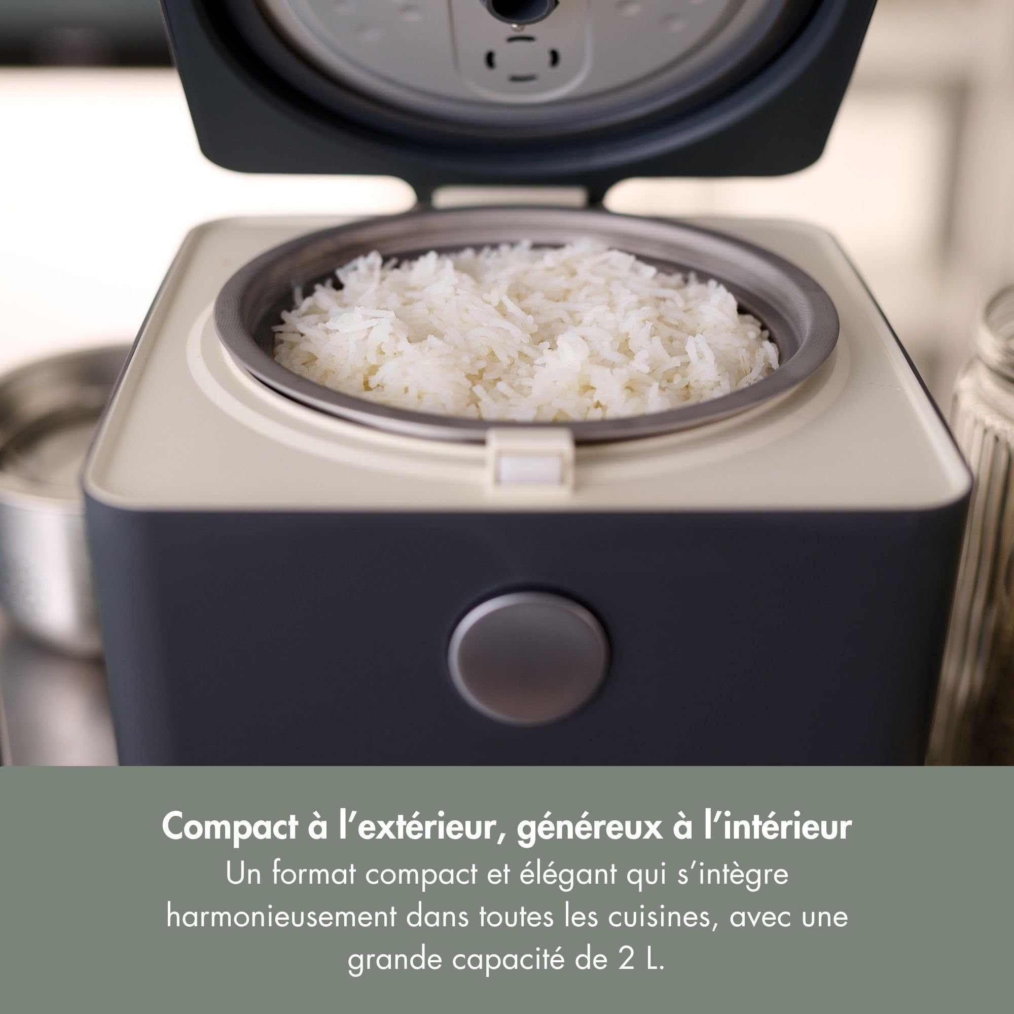 riviera&bar Cuiseur à Riz Low Sugar – Réduction de l'Amidon – 5 Programmes de Cuisson – Cuve Inox Sans Revêtement – Maintien au Chaud jusqu'à 24 h – Compatible Lave-Vaisselle