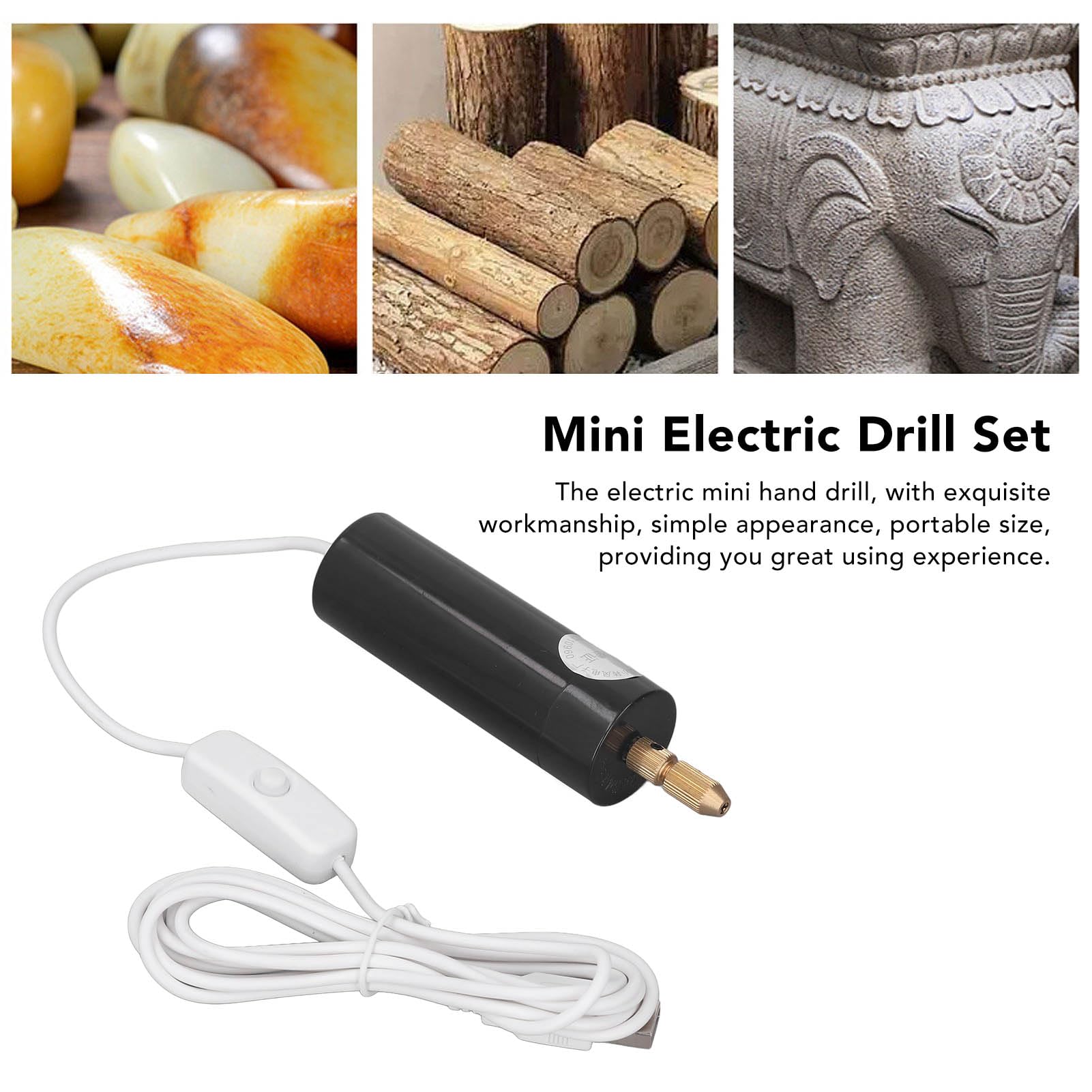 Mini Electric Hand Drill Portable USBPowered Arts Crafts Jewelry Making for DIY Enthusiasts ABS Material