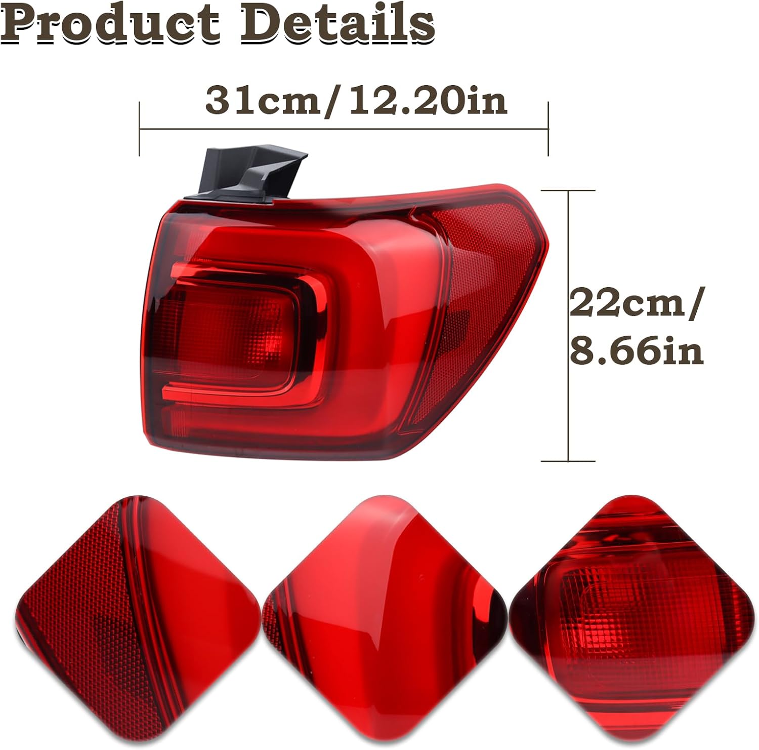 Right Passenger Side Outer Tail Light LED Rear Lamp Compatible for 2017 2018 2019 GMC Acadia With Bulbs 84108398 84709442 GM2805126