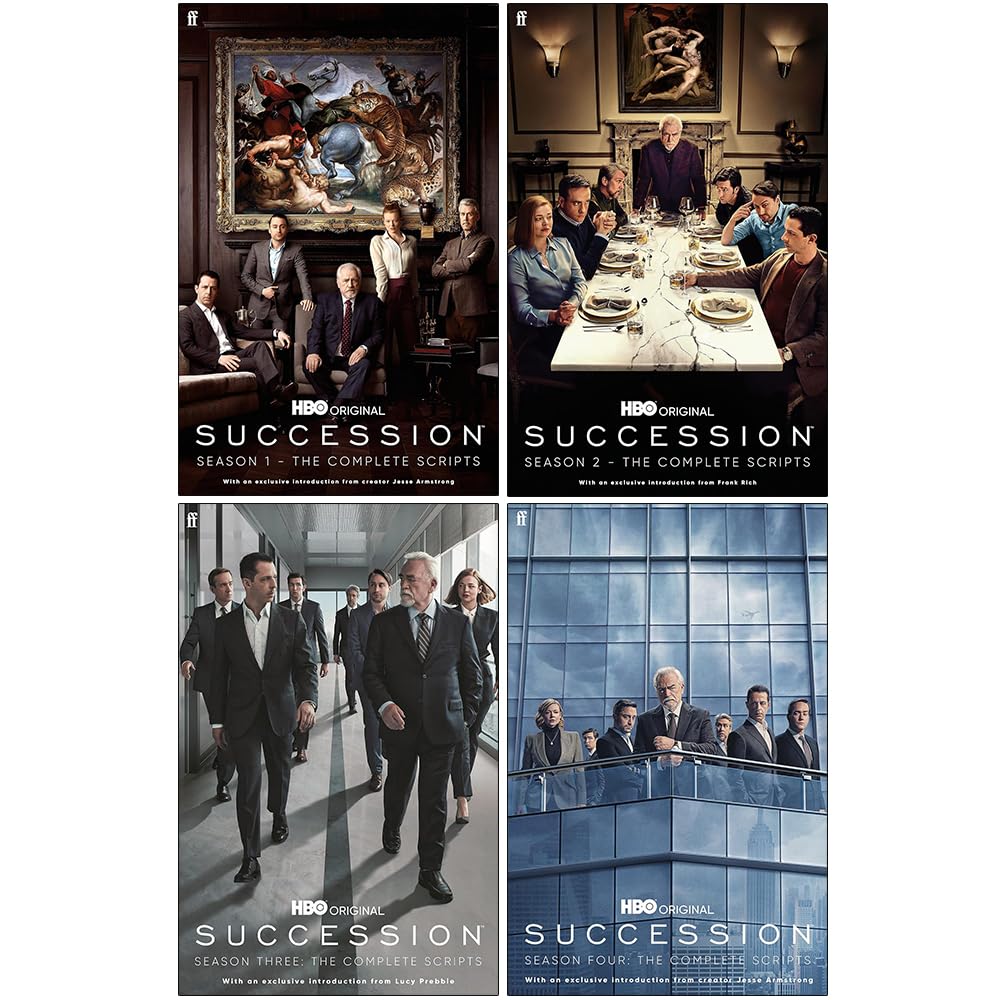 The Complete Scripts Succession Season 1-4 Books Collection Set By Jesse Armstrong
