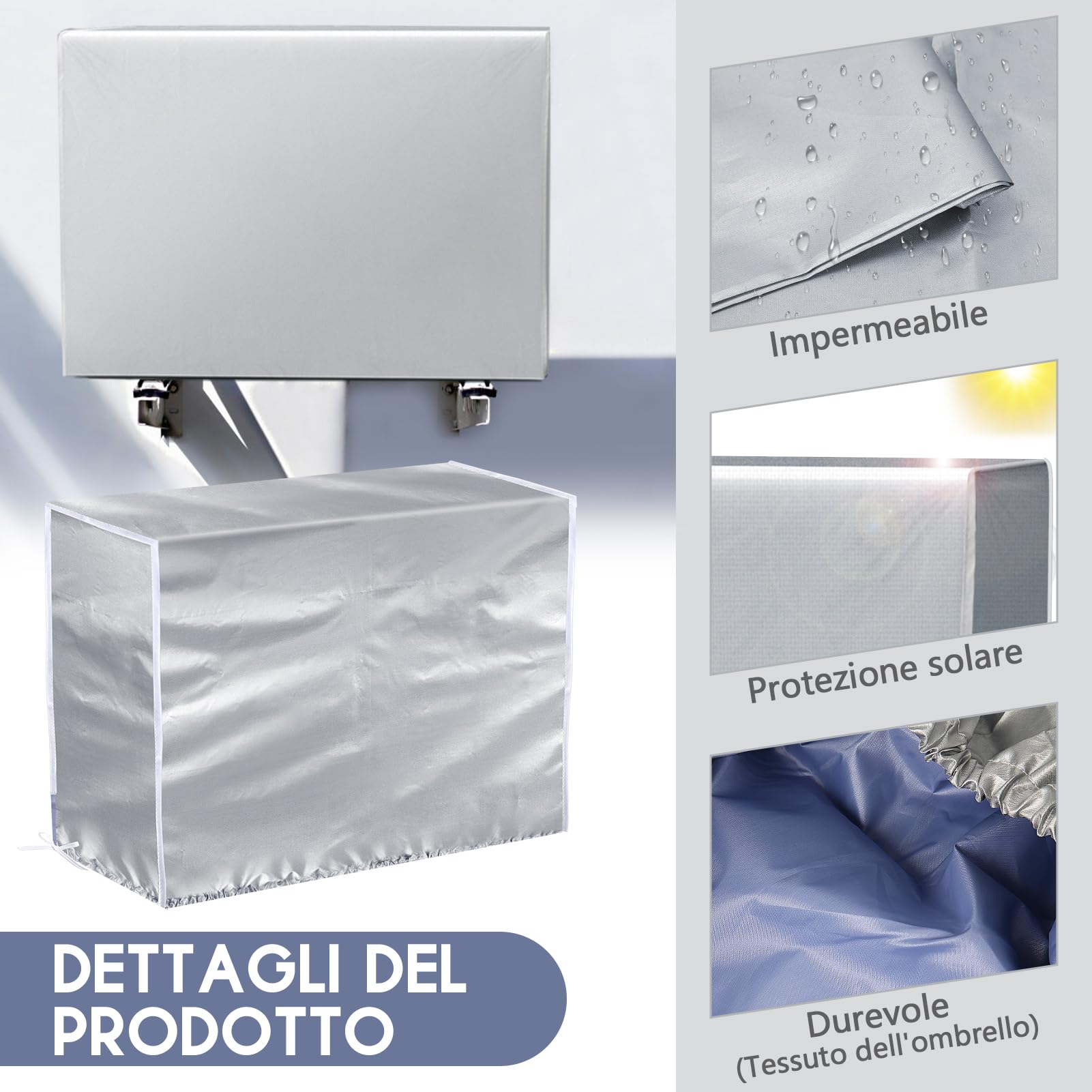 Copertura per condizionatore d'aria esterno, antipolvere e impermeabile per condizionatori d'aria domestici (96 x 40 x 70 cm) | Leroy Merlin