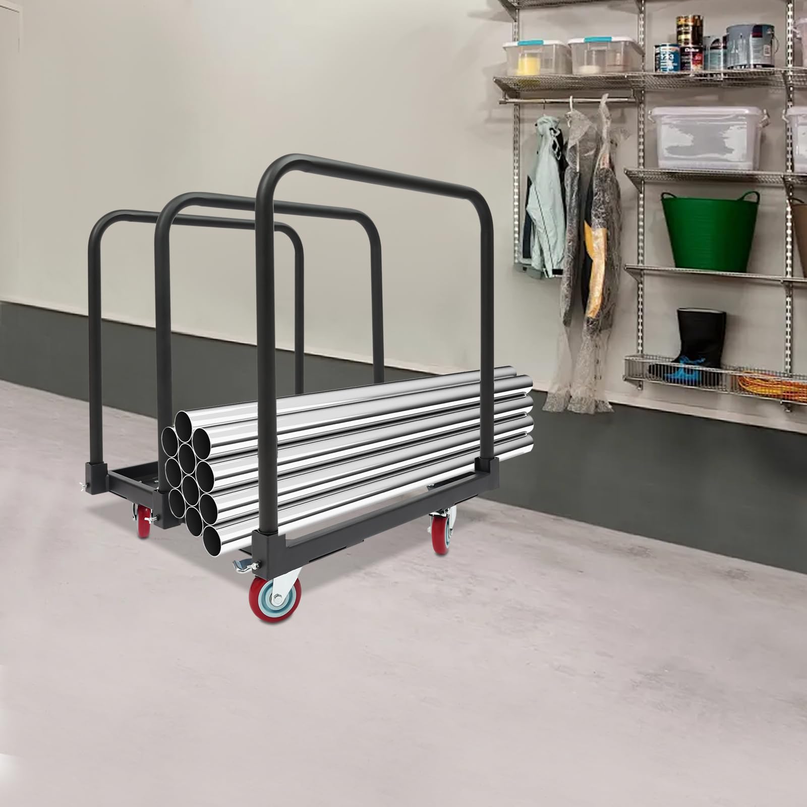 Carrello con piattaforma, carrello per il trasporto di piastre tubolari con ruote girevoli, ausilio per il trasporto di carichi pesanti, carrello da tavolo per eventi, per fabbriche, magazzini, garage