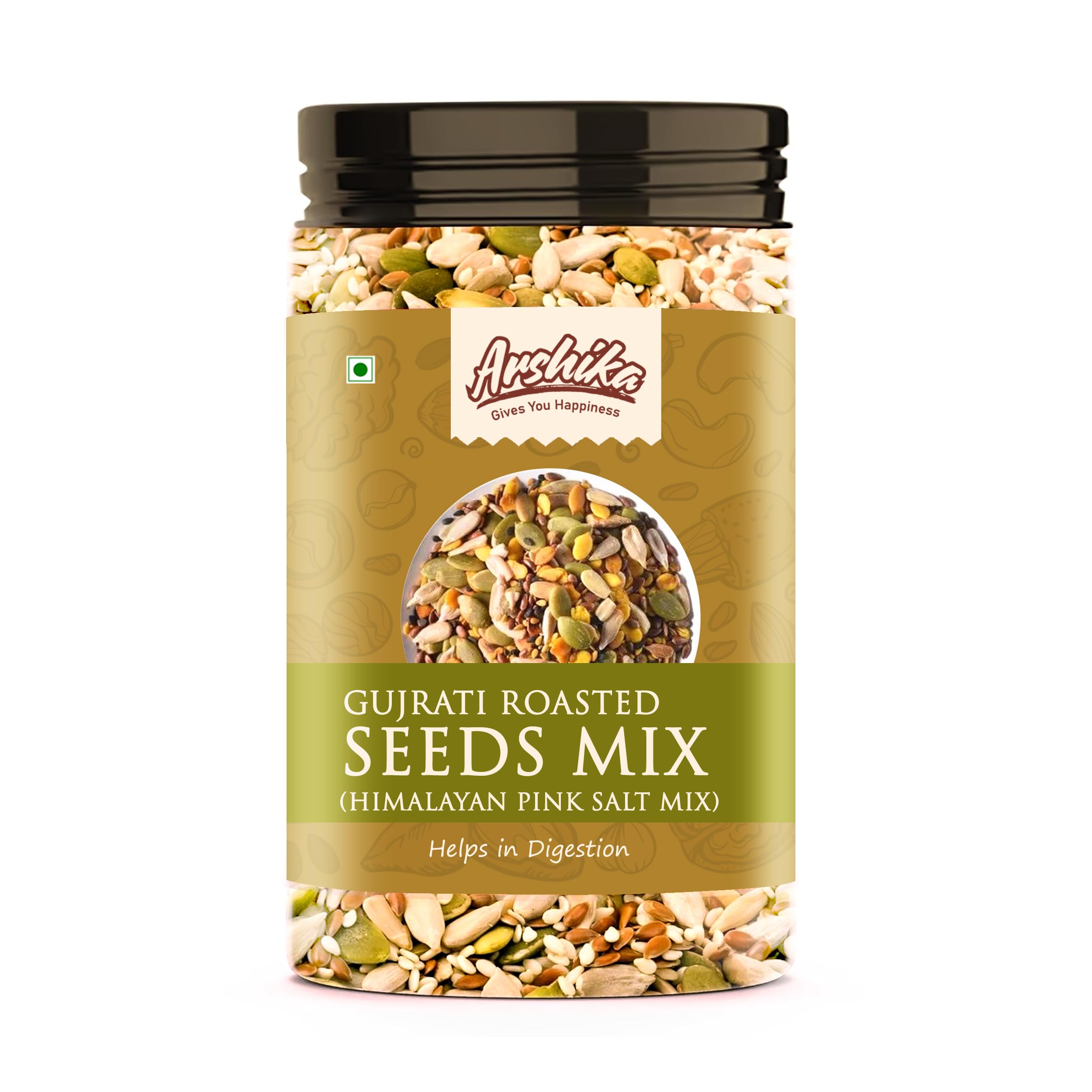 Arshika 100% Orginic Crunchy Seed Mix | Roasted in Himalayan Pink Salt (600g, Seed Mix)-image-47