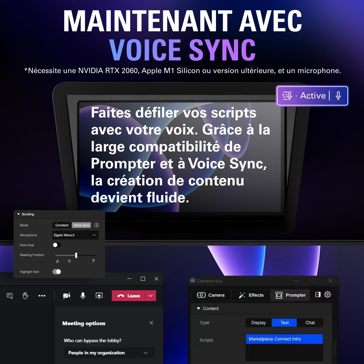Elgato Prompter XL – Téléprompteur Grand Format avec écran Amovible, Moniteur visioconférence, pour appareils Photo et caméras de Studio, Installation Simple par USB-C 3.2 (PC&Mac)
