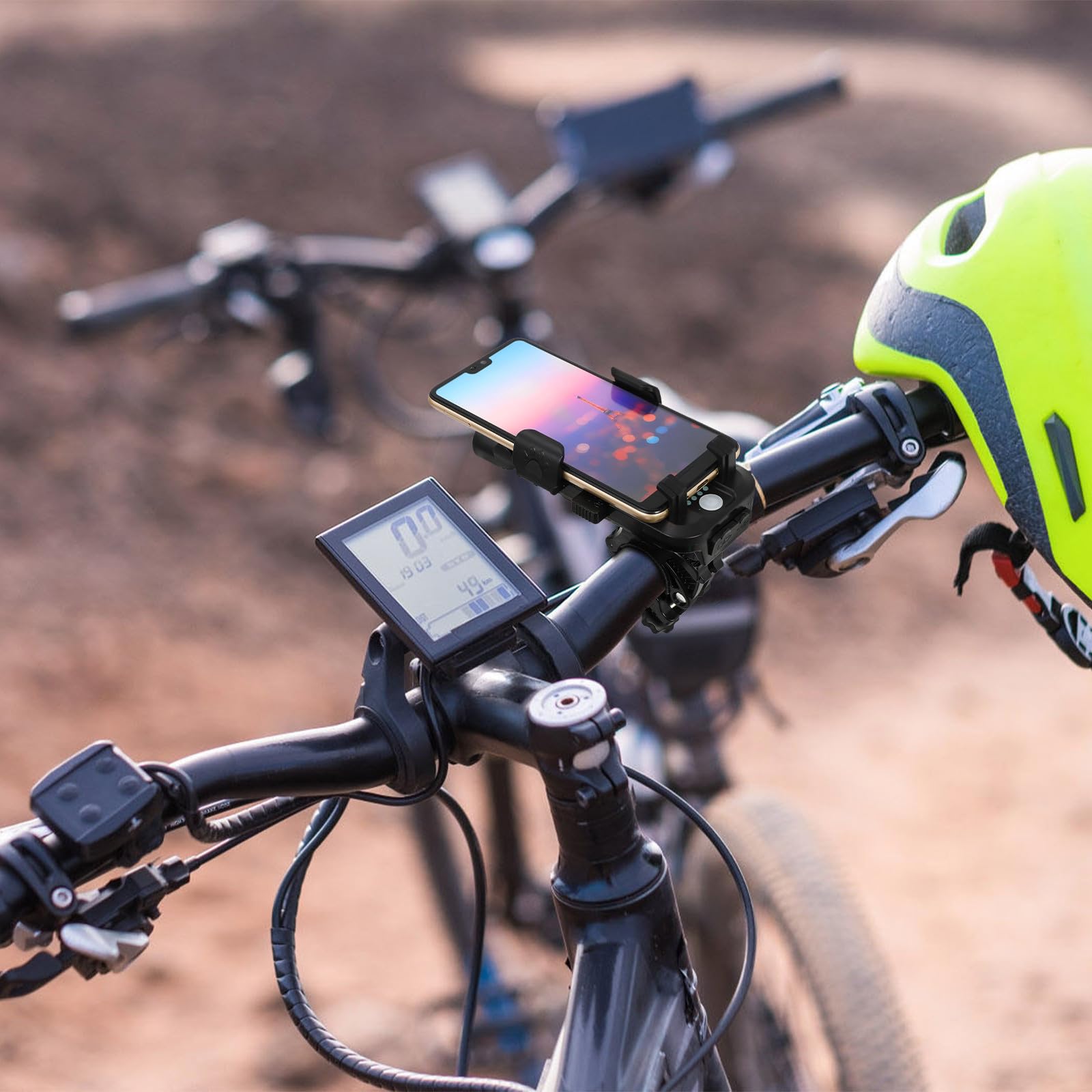 Luz para Bicicleta Batería de 4000 Mah, Diseño Dual Led, Soporte Ajustable para Teléfono y Bocina, Adecuado para Ciclismo Diario y Paseos Nocturnos