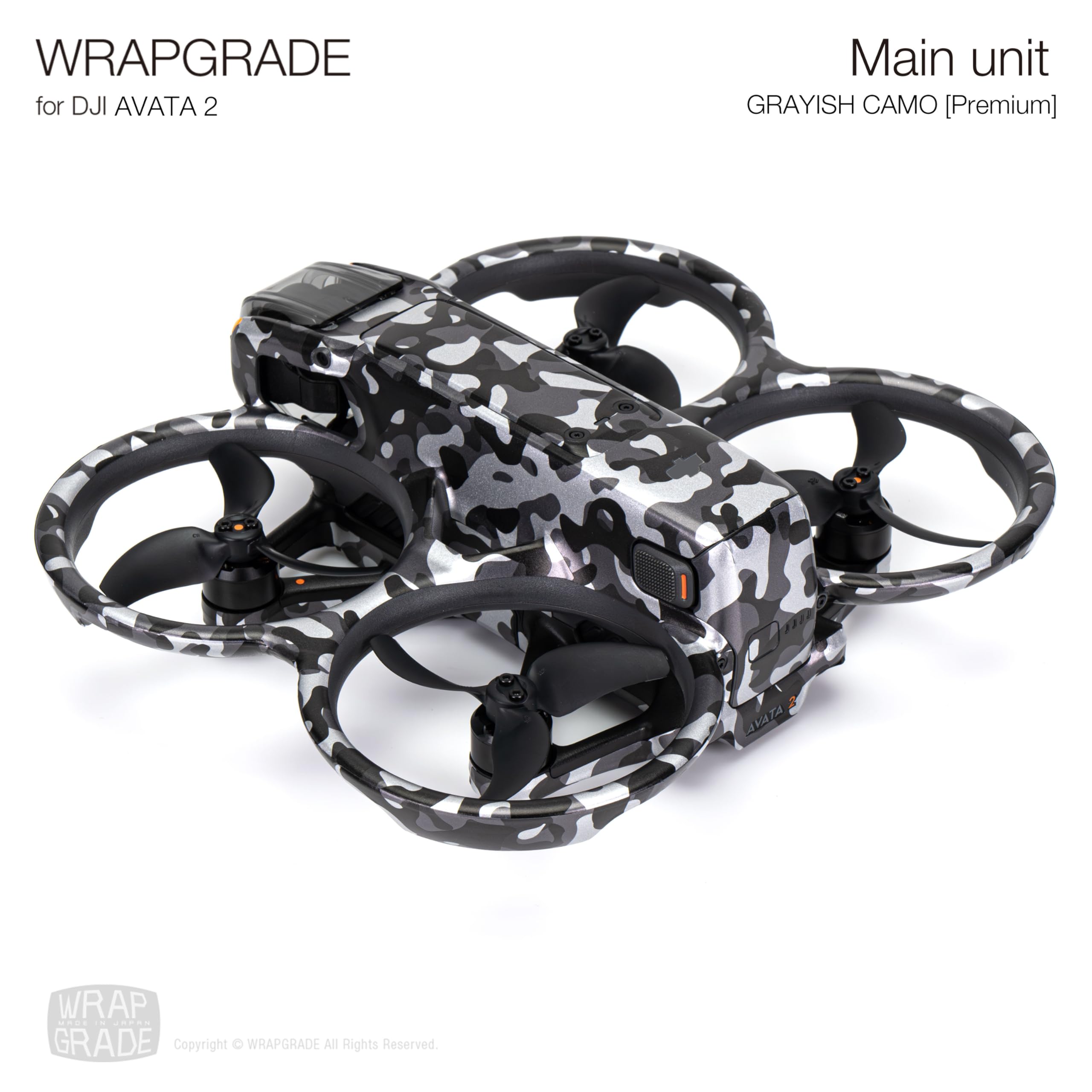 WRAPGRADE Skin Stickers Compatible with DJI Avata 2 (Grayish Camo), DJI Avata 2, 6.93 x 4.09 x 3.03 inches - Image 4