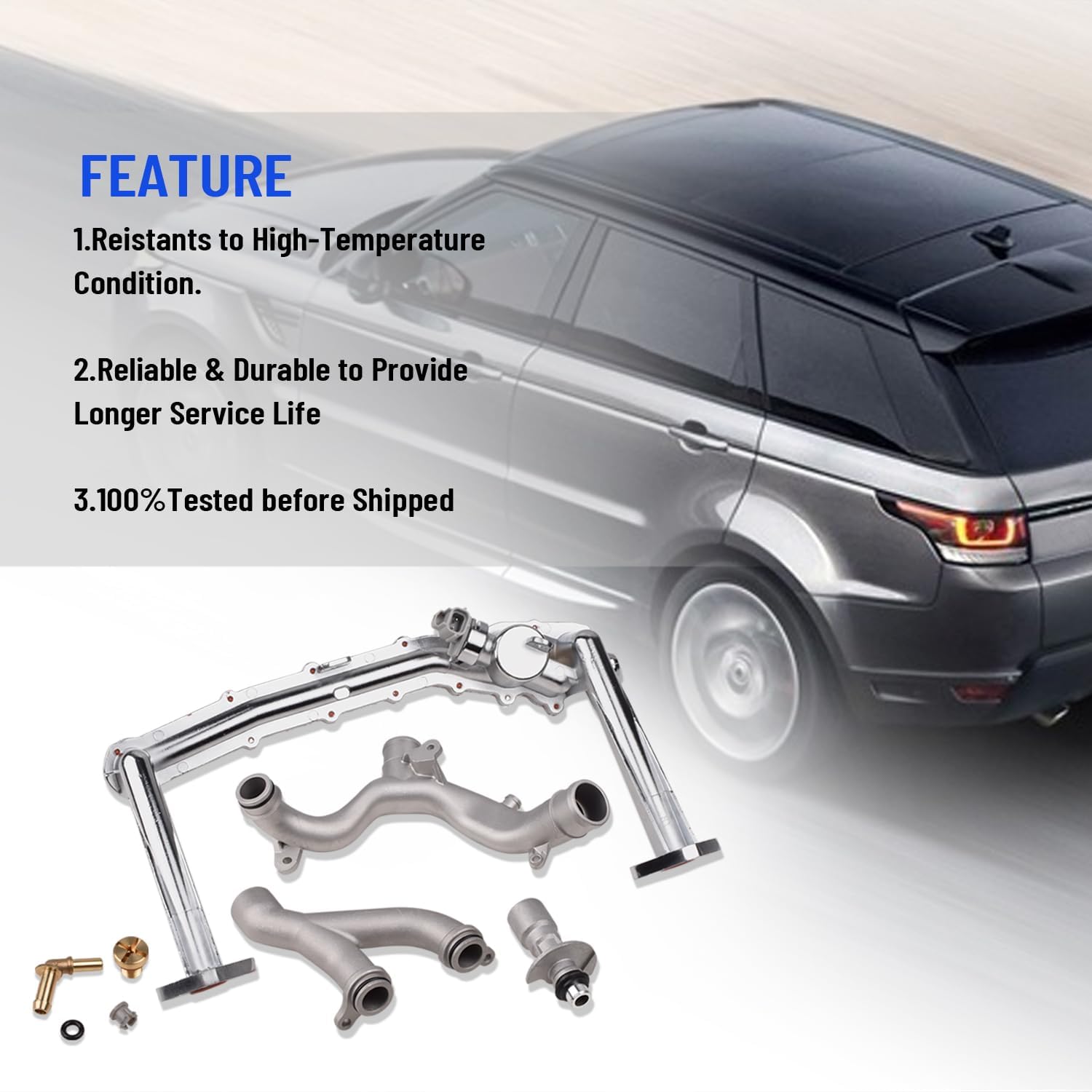 LR092992 LR041788 Upgraded Metal Coolant Water Pipe System Compatible with Land Rover Range Rover Sport LR4 Jaguar XF XJ XE 3.0L V6 Replaces# LR075991 LR087558 LR122710 LR109401