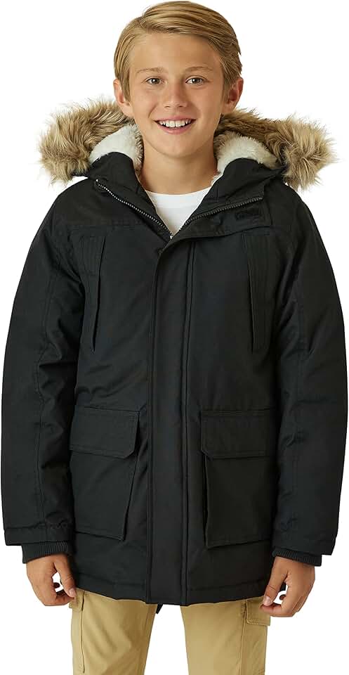 Eddie Bauer Boys&#x27; Winter Coat – Waterproof Heavyweight Down Parka Jacket with Faux Fur Hood (3-20)